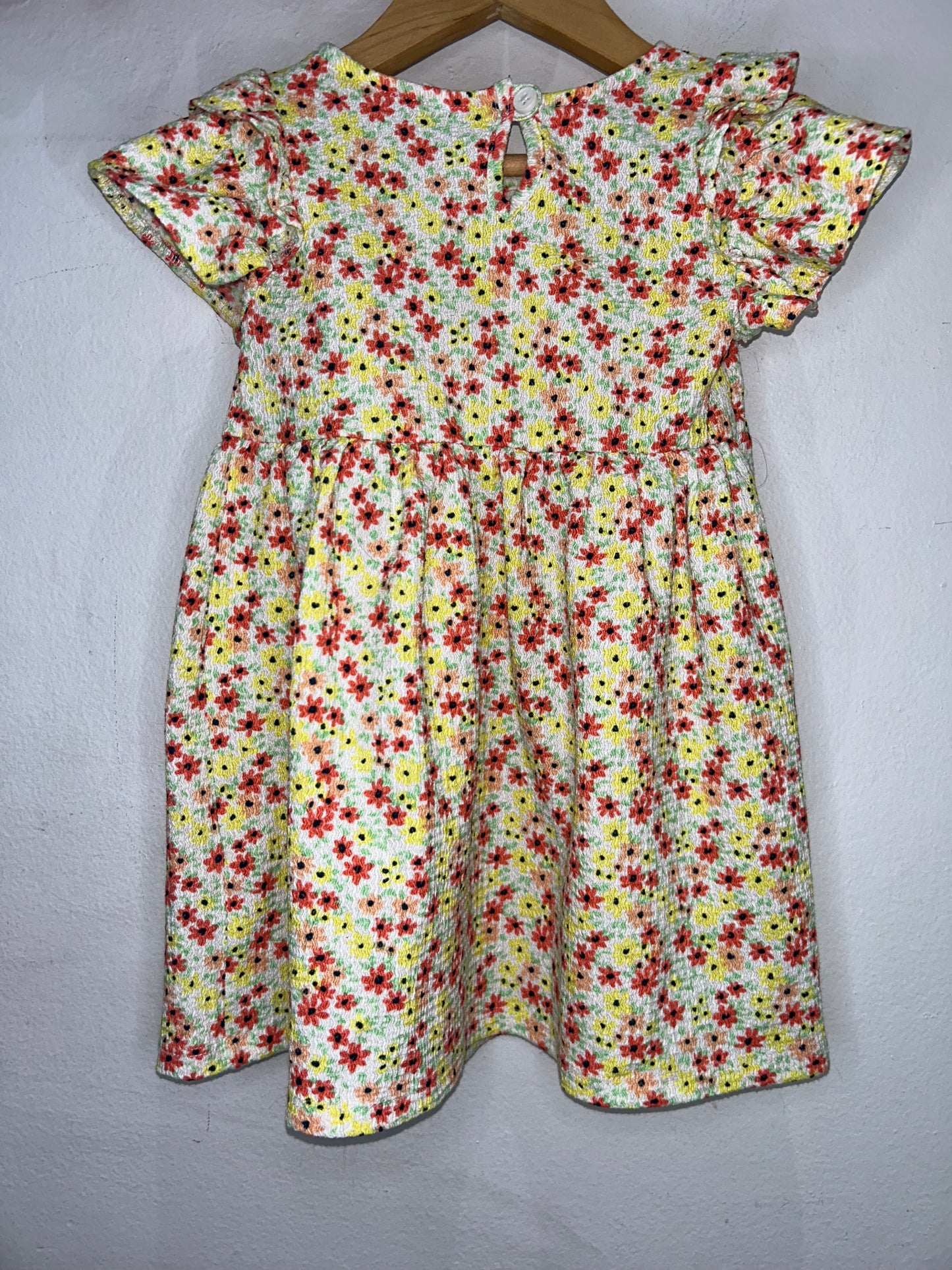Small flowers textured dress 18-24m