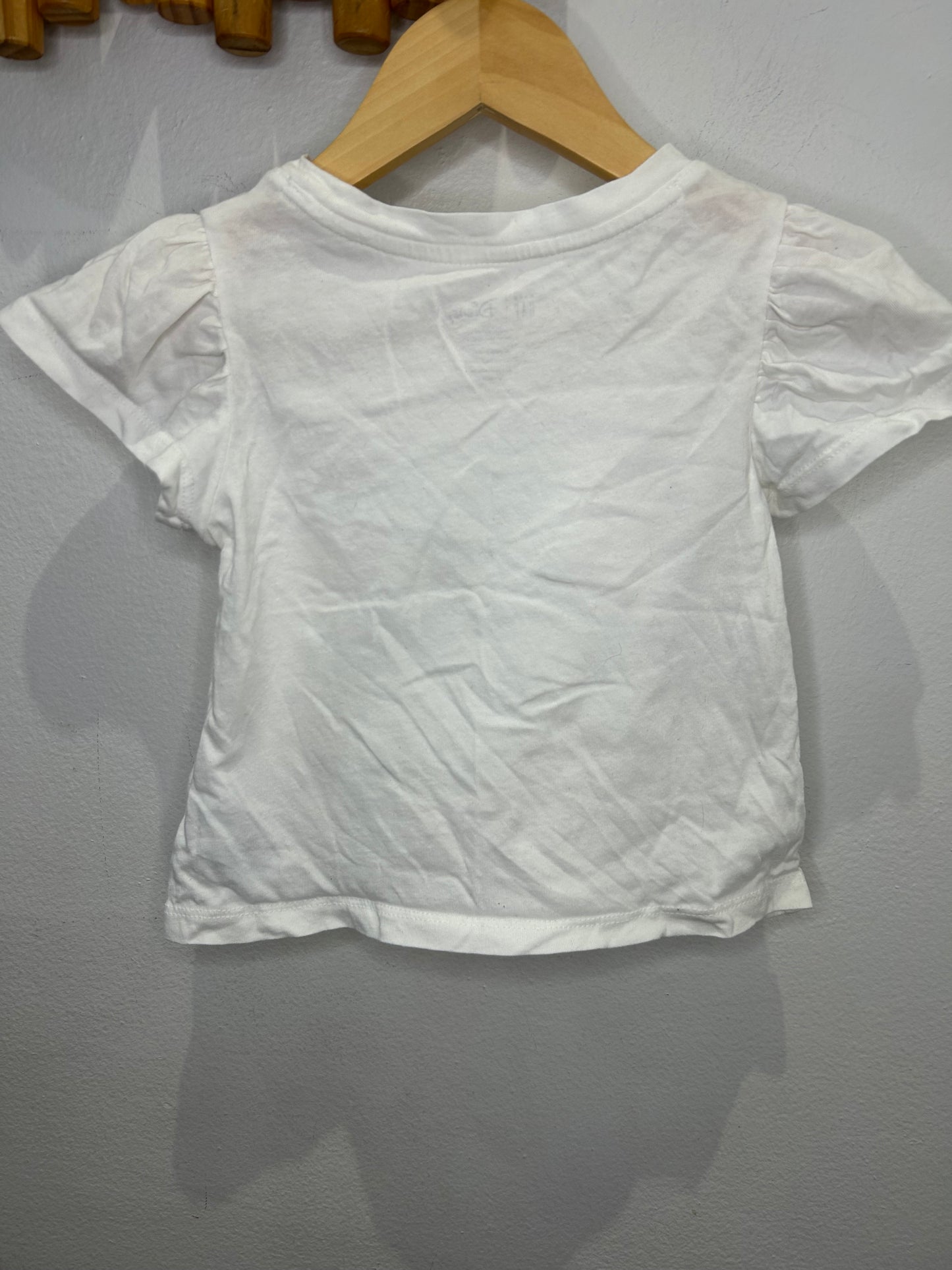 White Minnie tee rainbow 3y