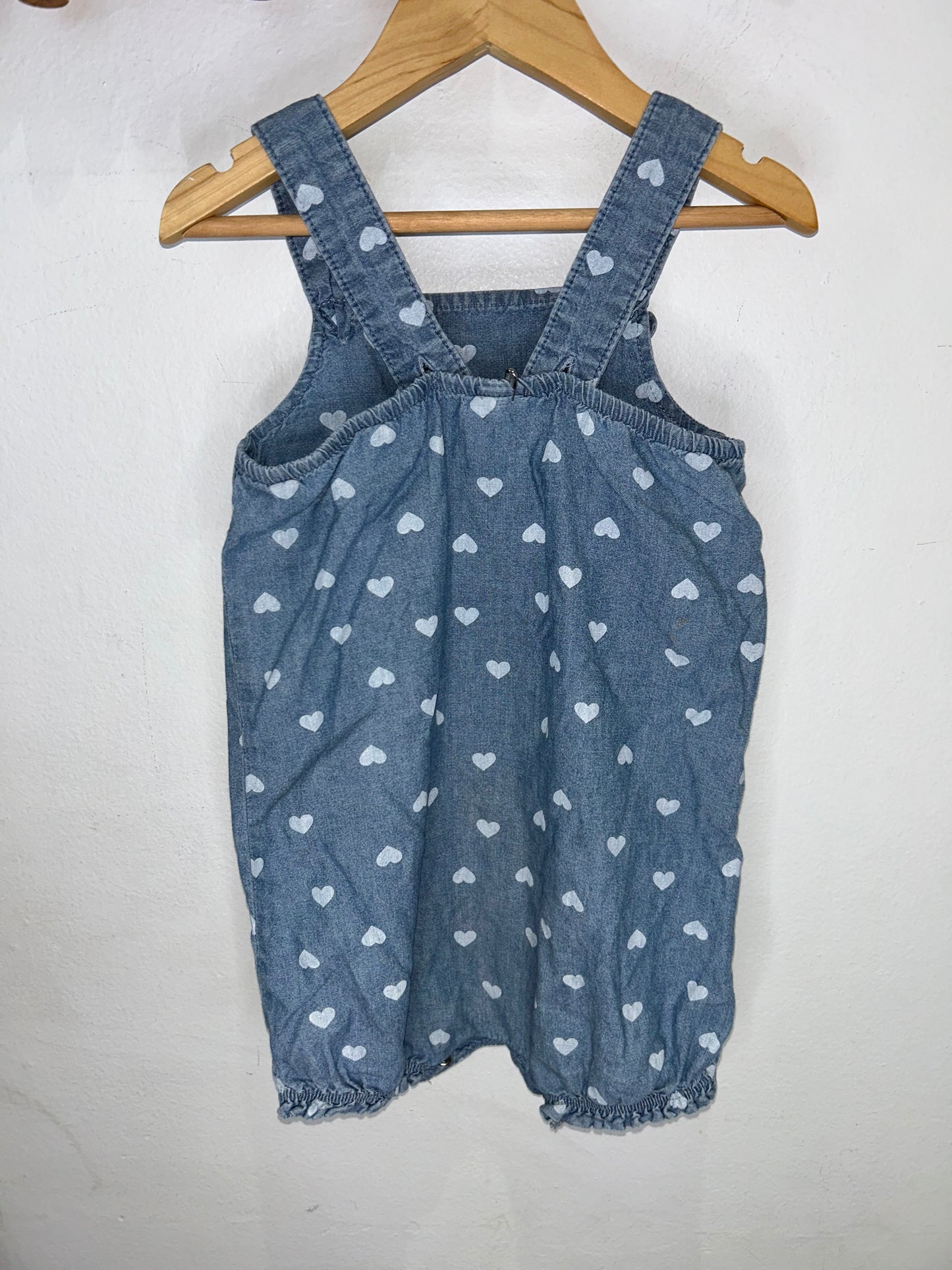 Hearts chambray shorts romper 24m