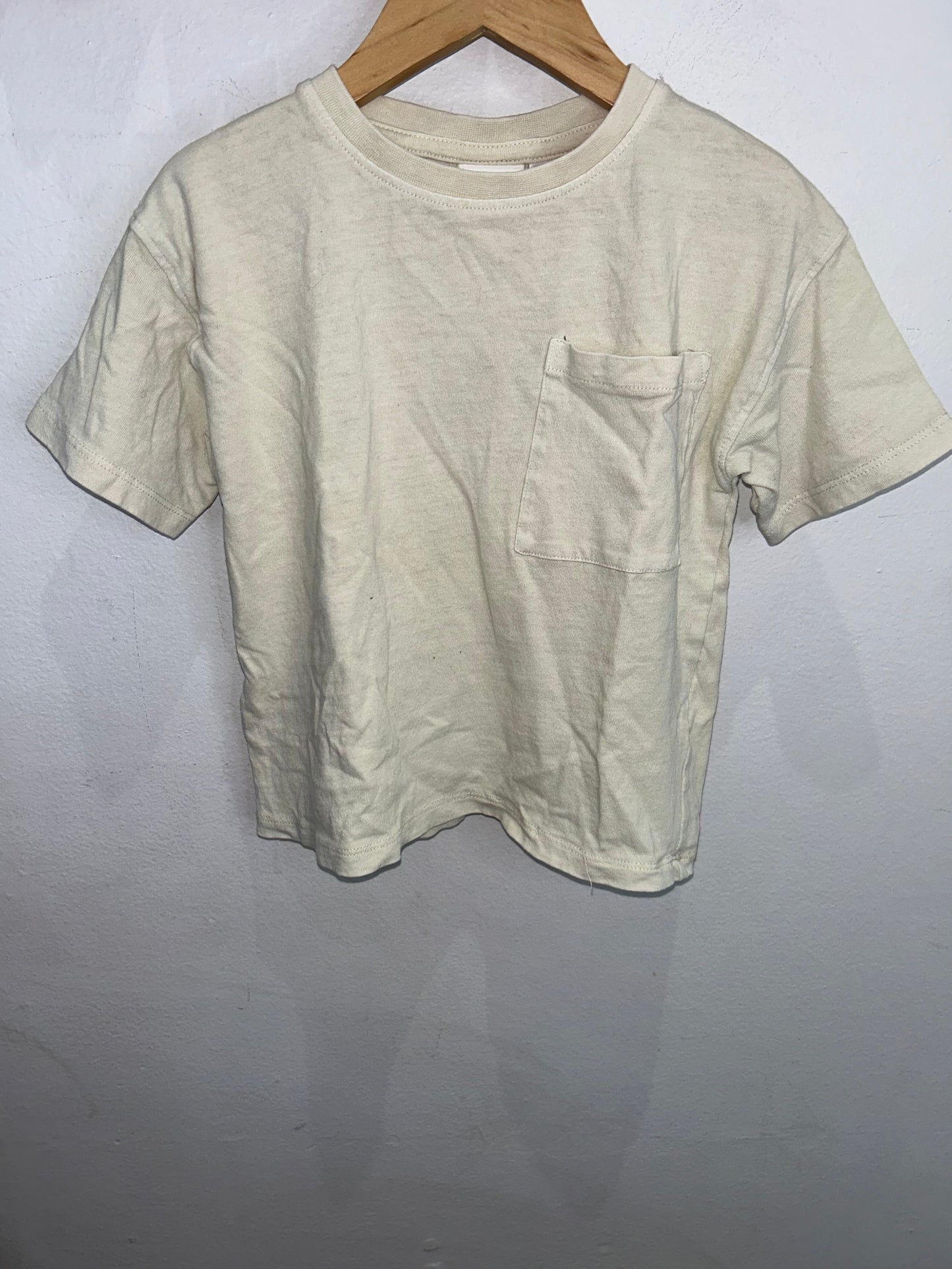 Cream pocket tee 3y