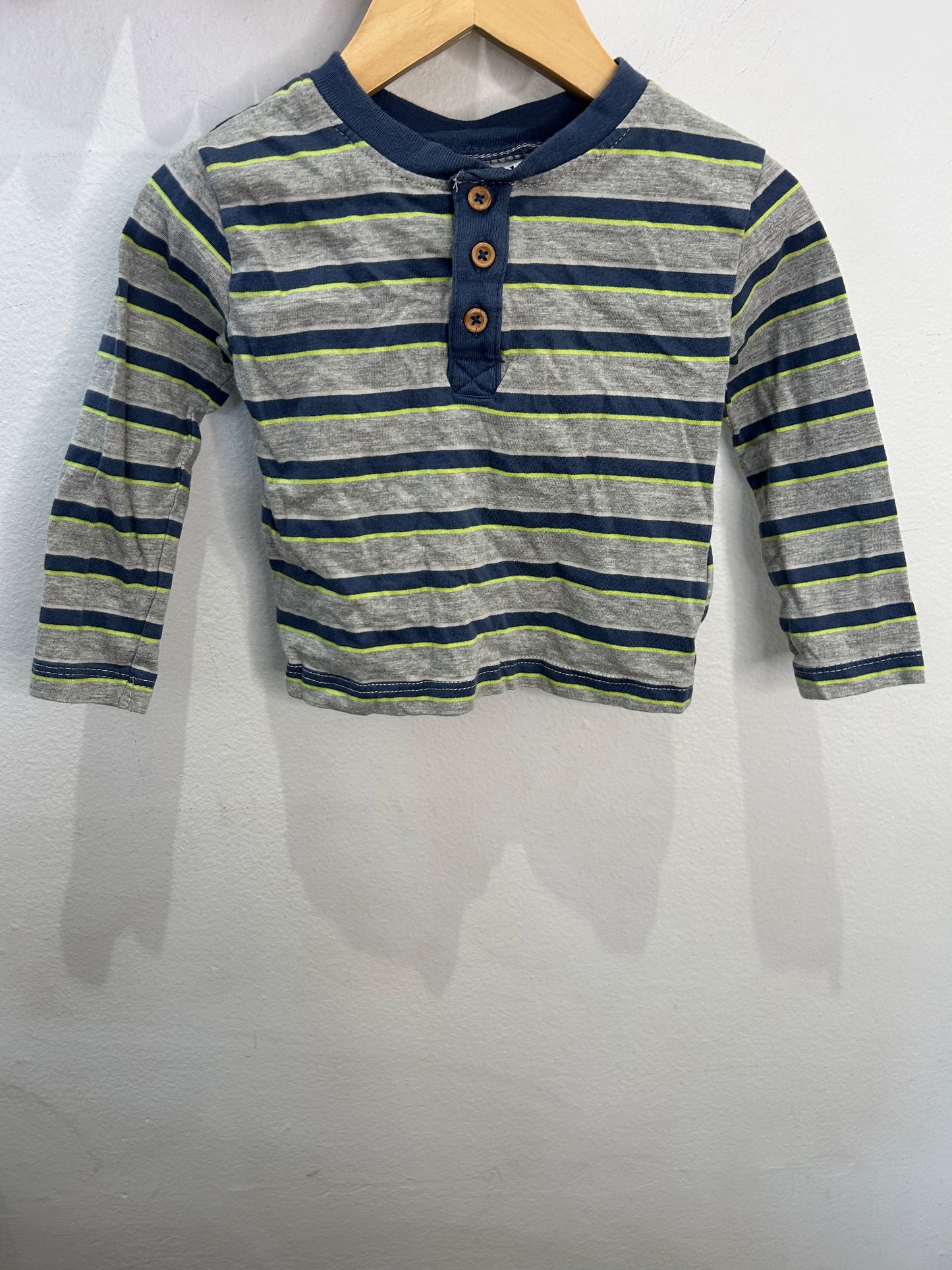 Striped grey henley 18m