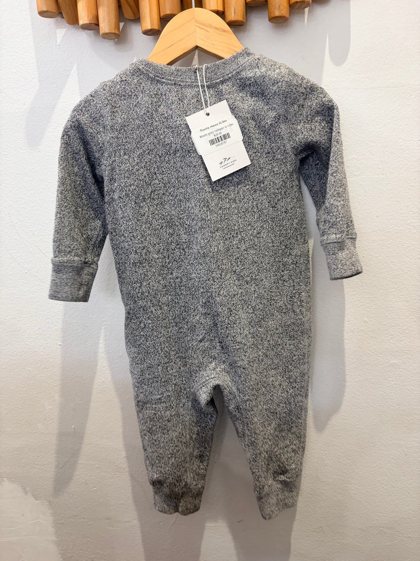 Roots grey romper 6-12m