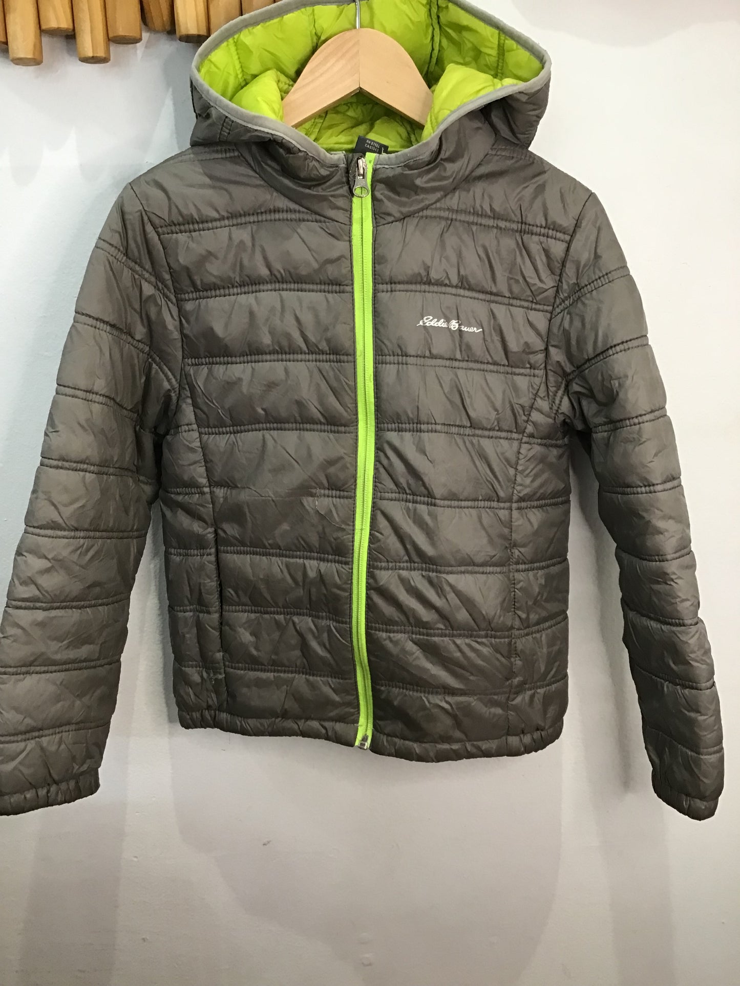 Grey packable puffer 10-12y*