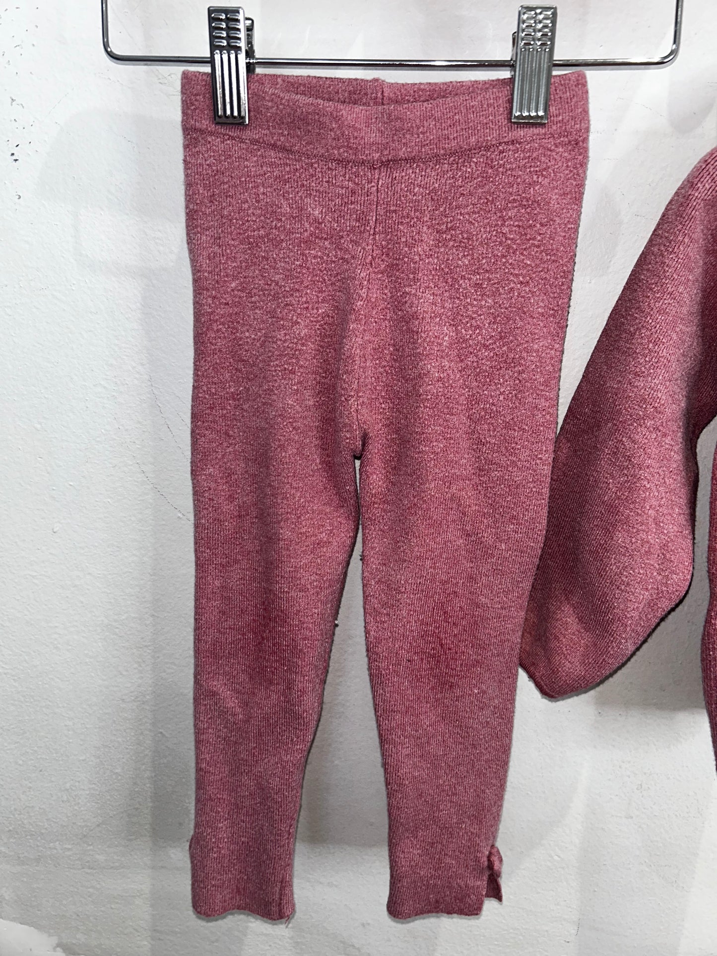 Pink ribbed sweater set 2-3y