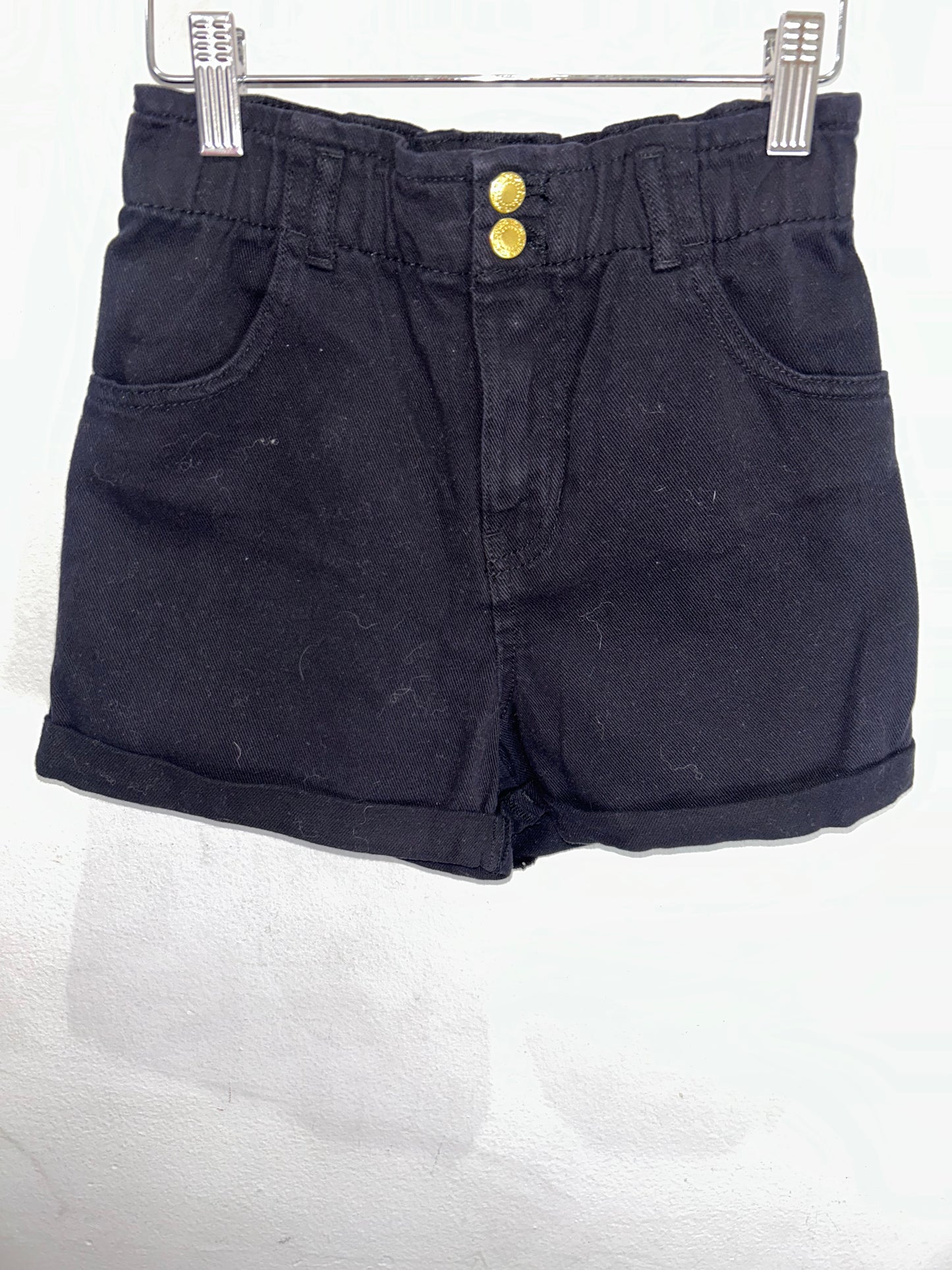 Black denim shorts 9-10y