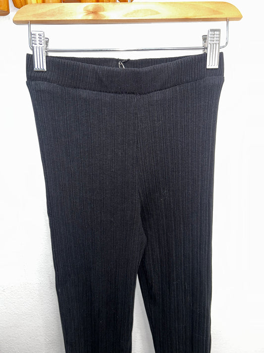Ribbed black flare leggings 12-13y