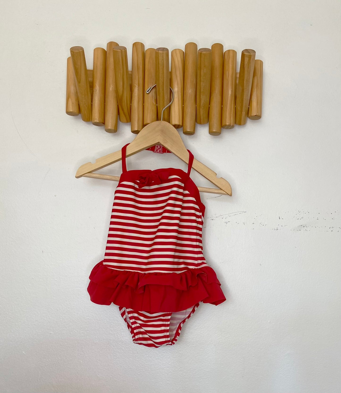 Red stripe swimsuit 3y