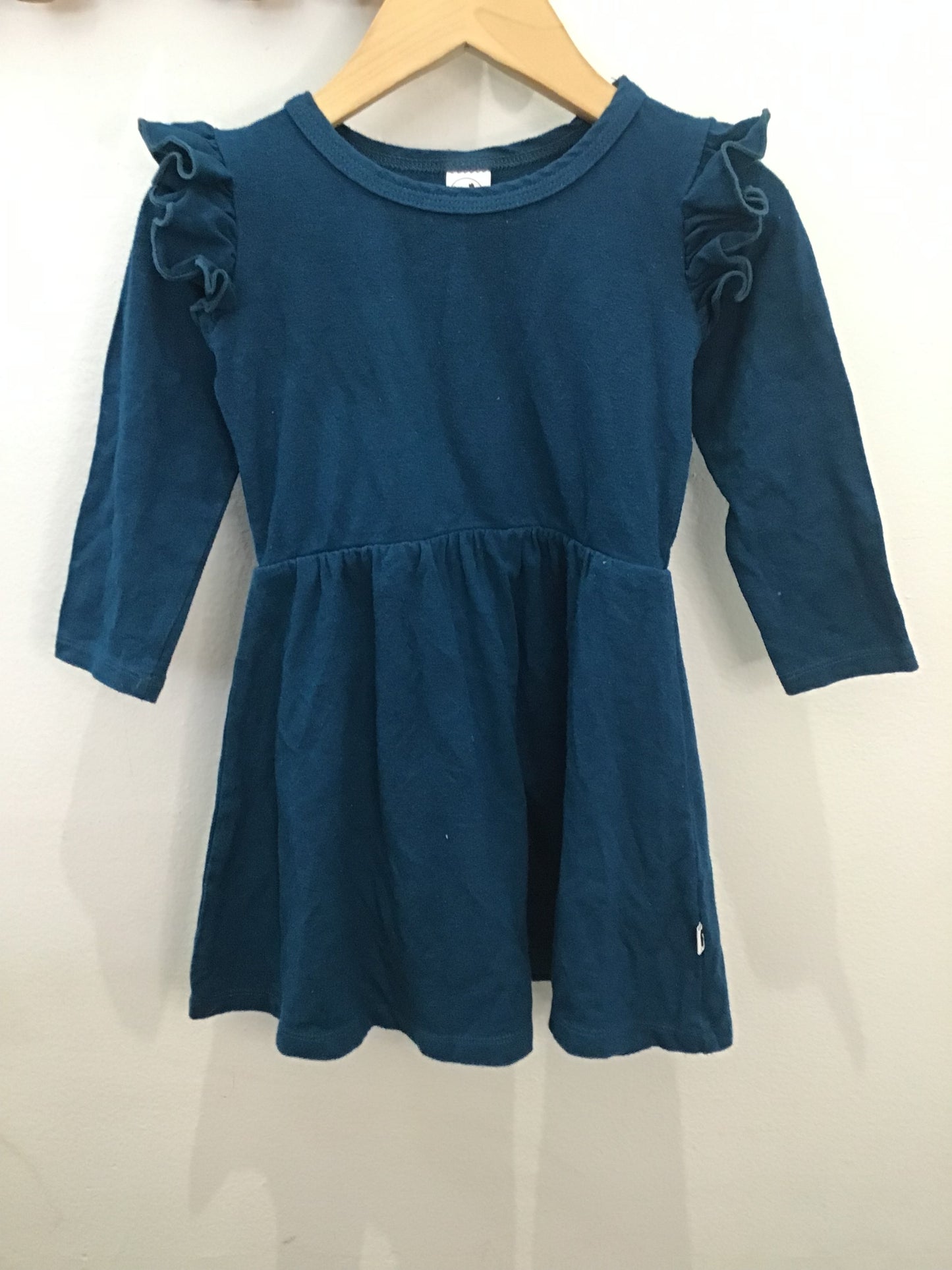Little and Lively teal dress 1-2y