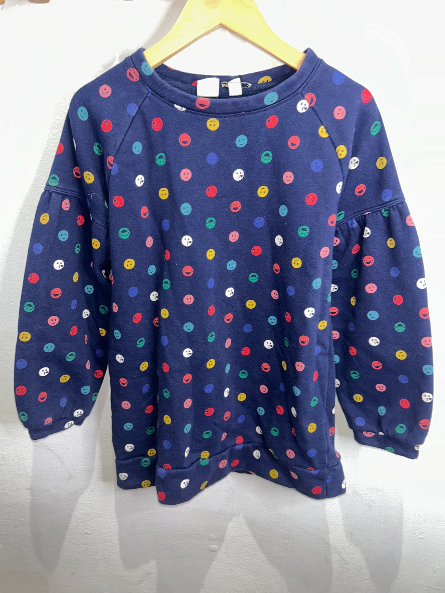 Smiley faces mini dress pullover 8-9y