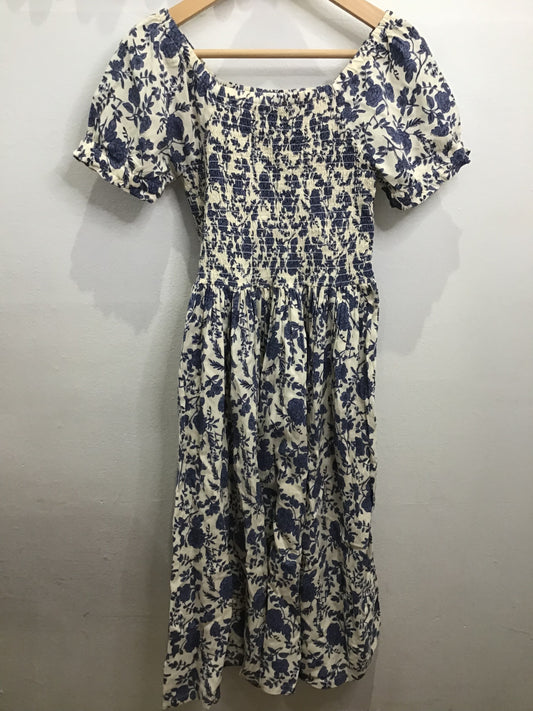 Monoprix blue floral dress 8y