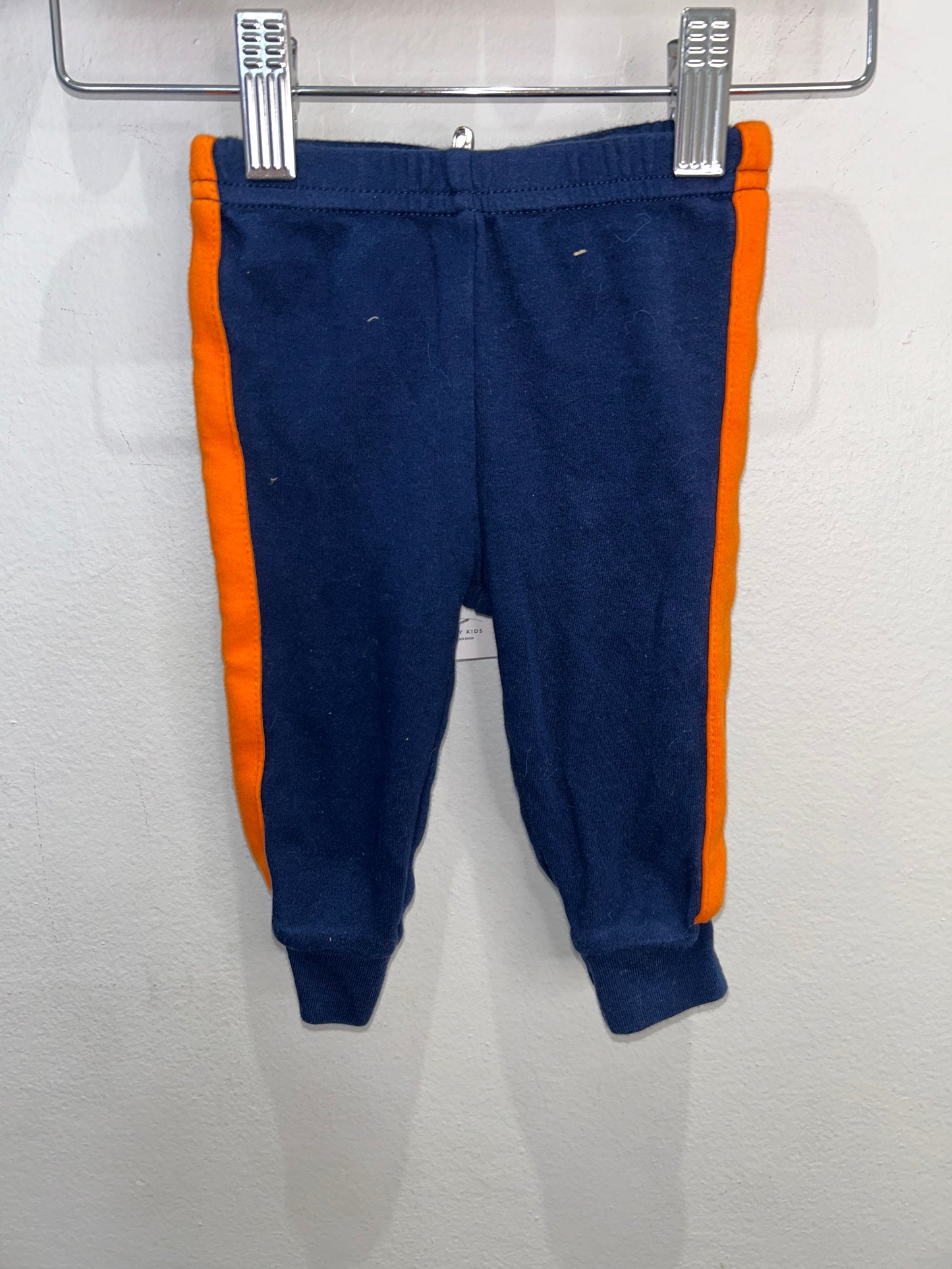 Orange side stripe joggers 3-6m