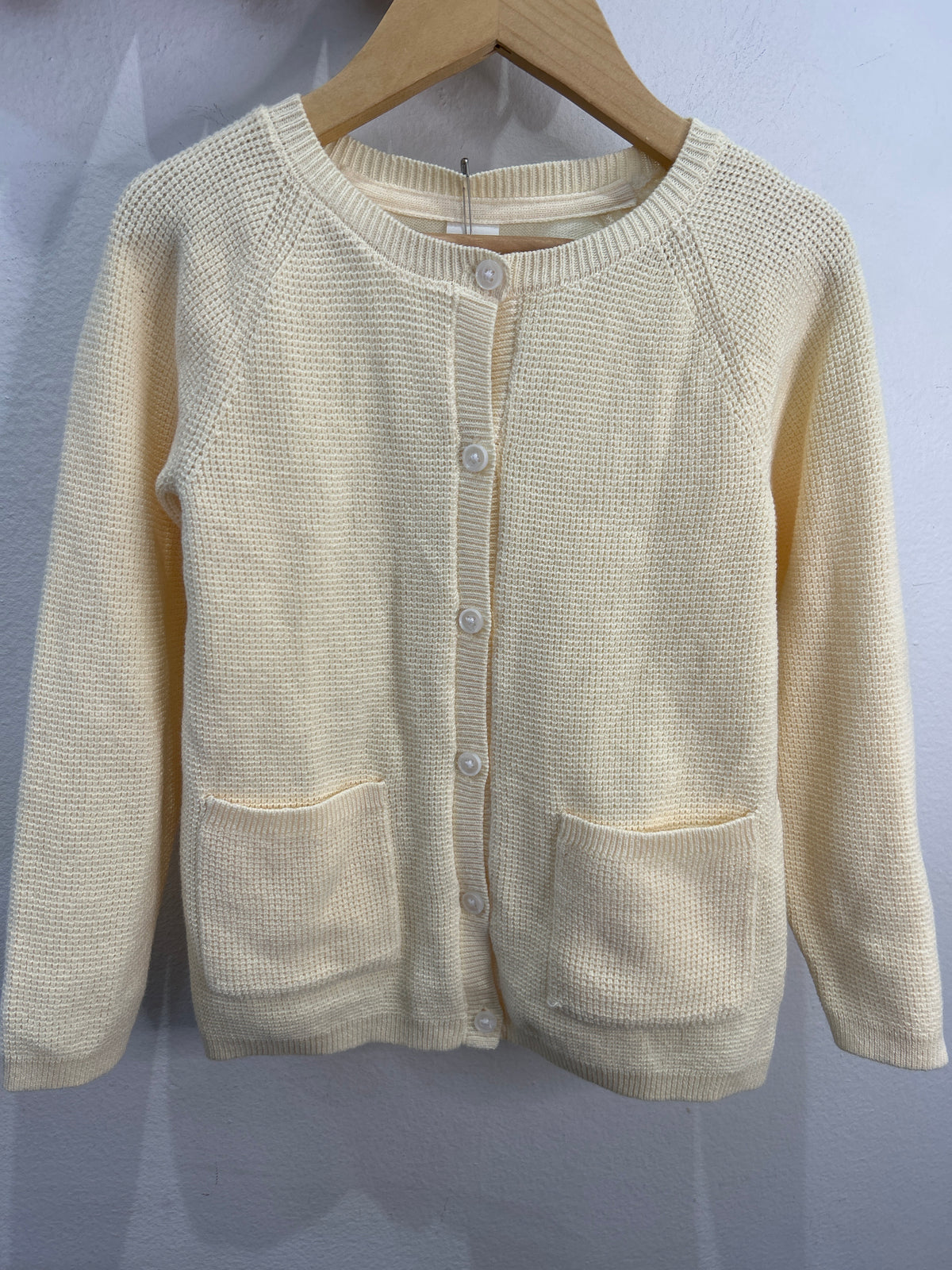 Cream waffle cardigan 3-4y NEW
