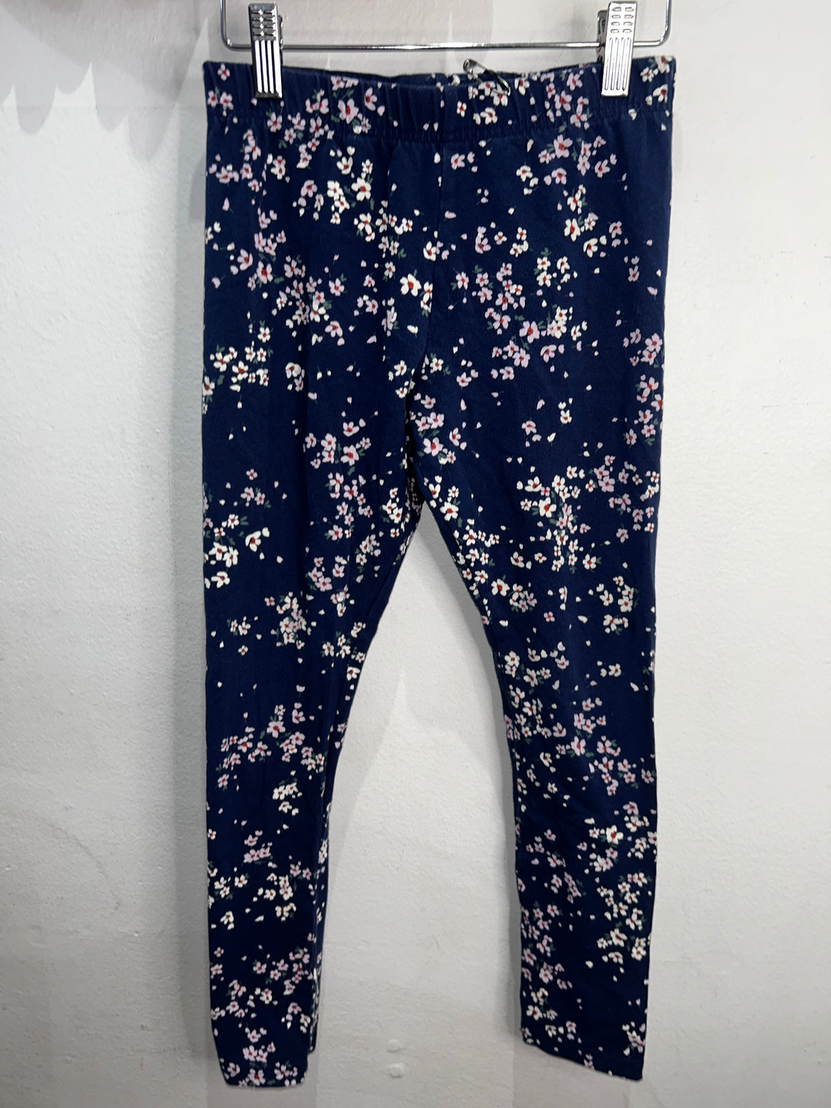 Navy floral leggings 12y