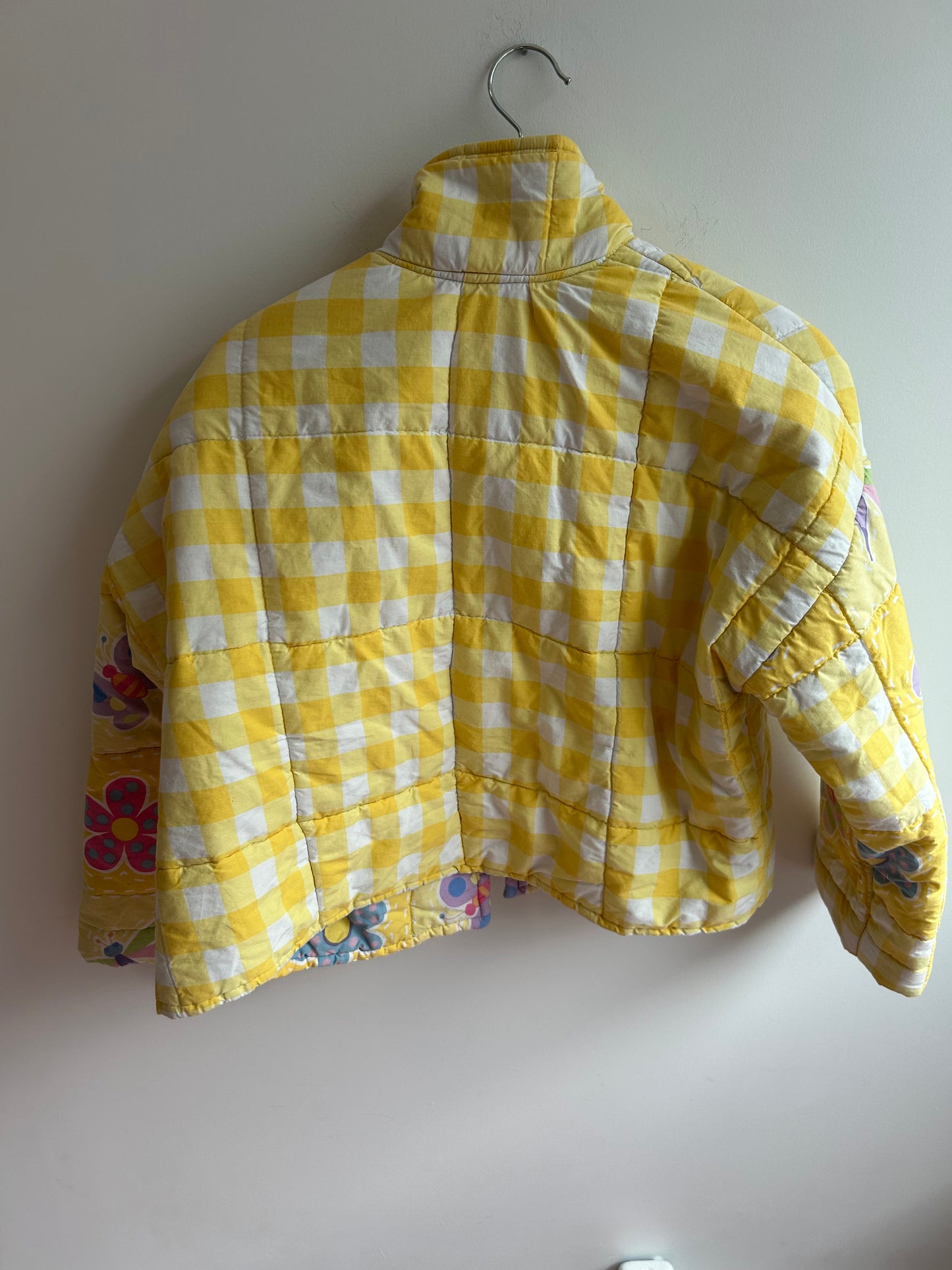 Handmade yellow quilt jacket M/L