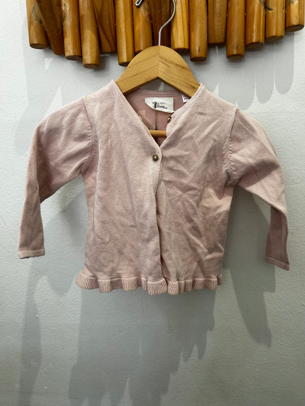 Gold buttons pink caridgan 6-9m