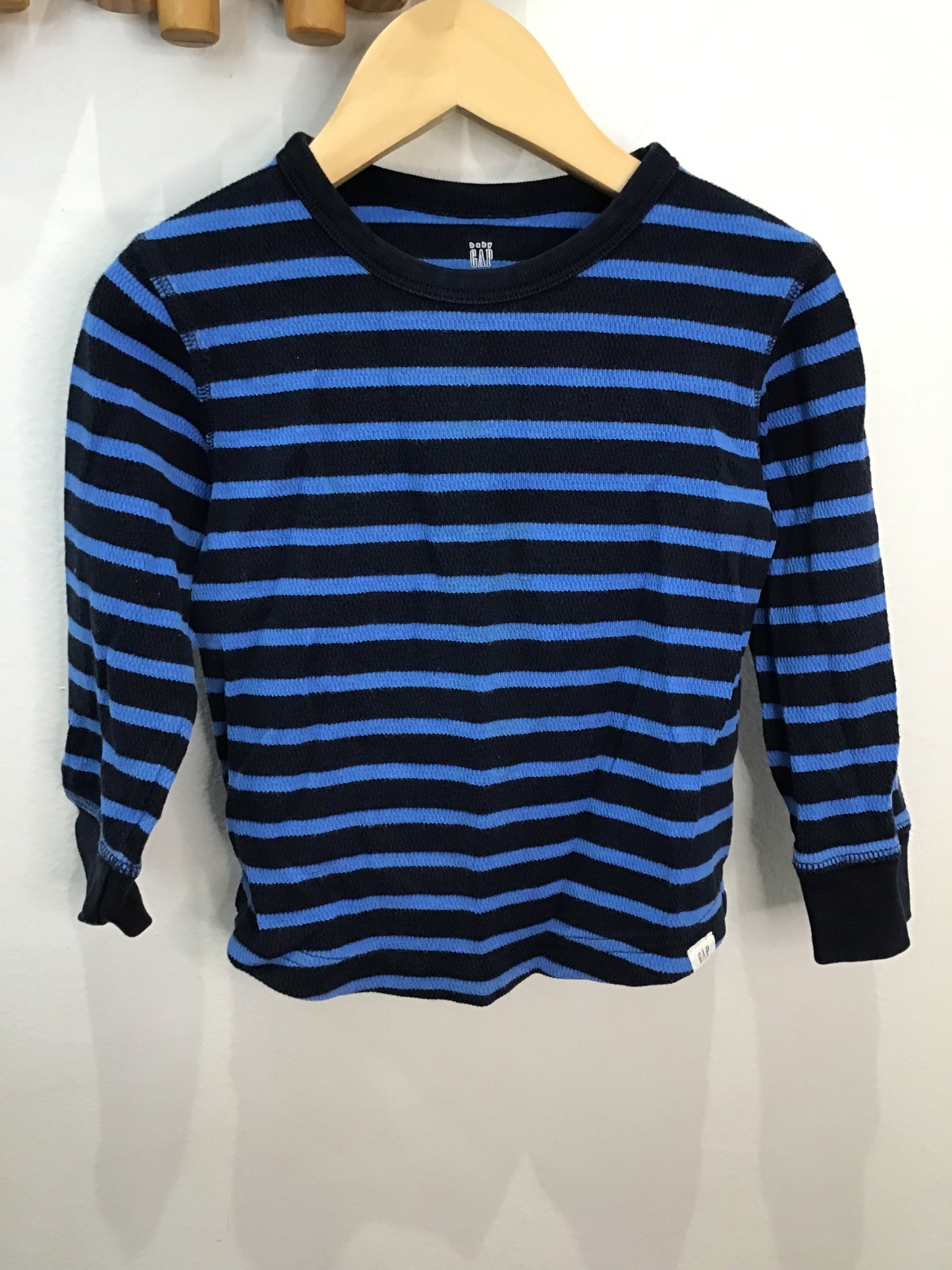 Tee light blue stripe waffle 2y