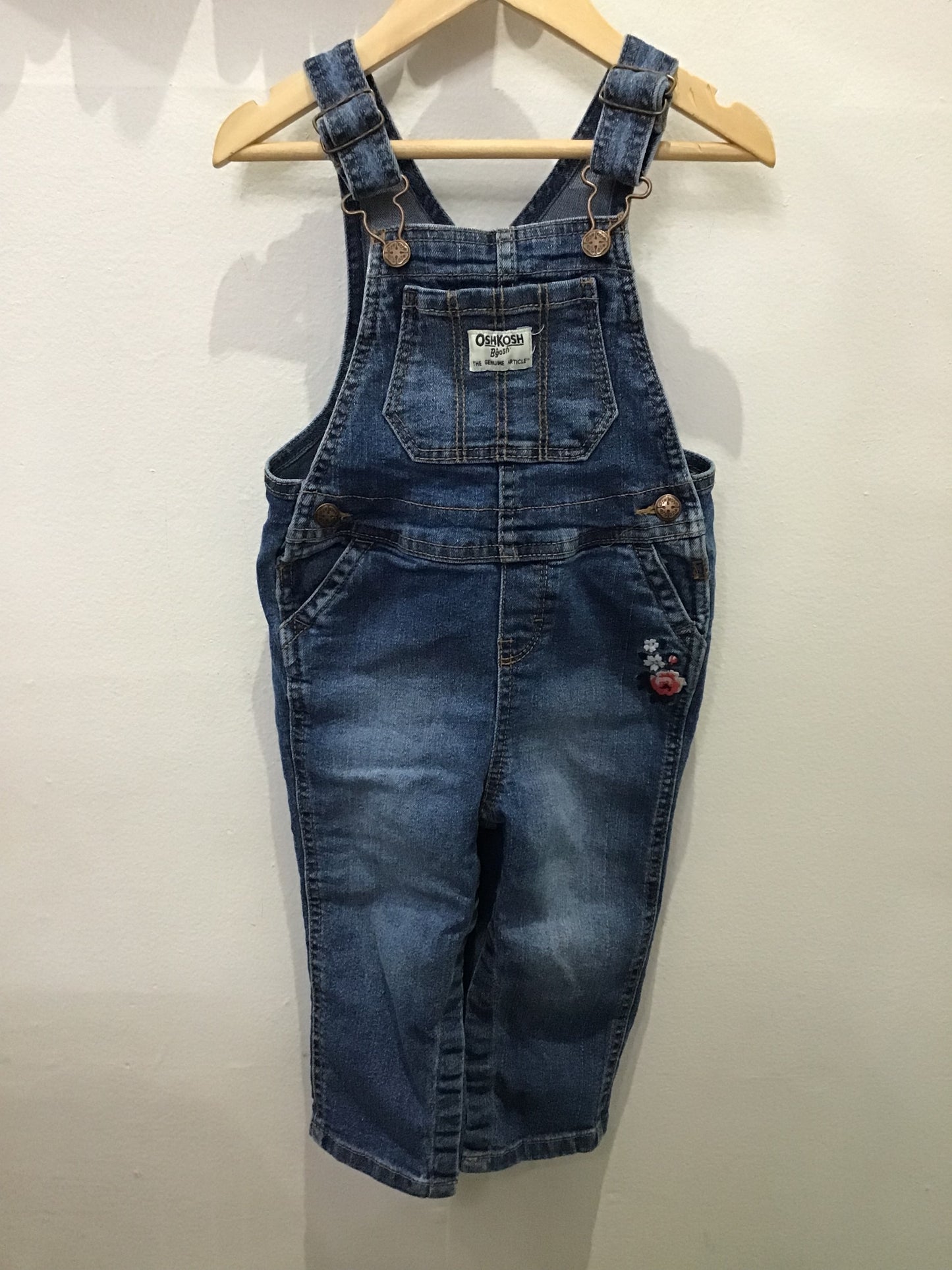 Rose embroidered overalls 24m