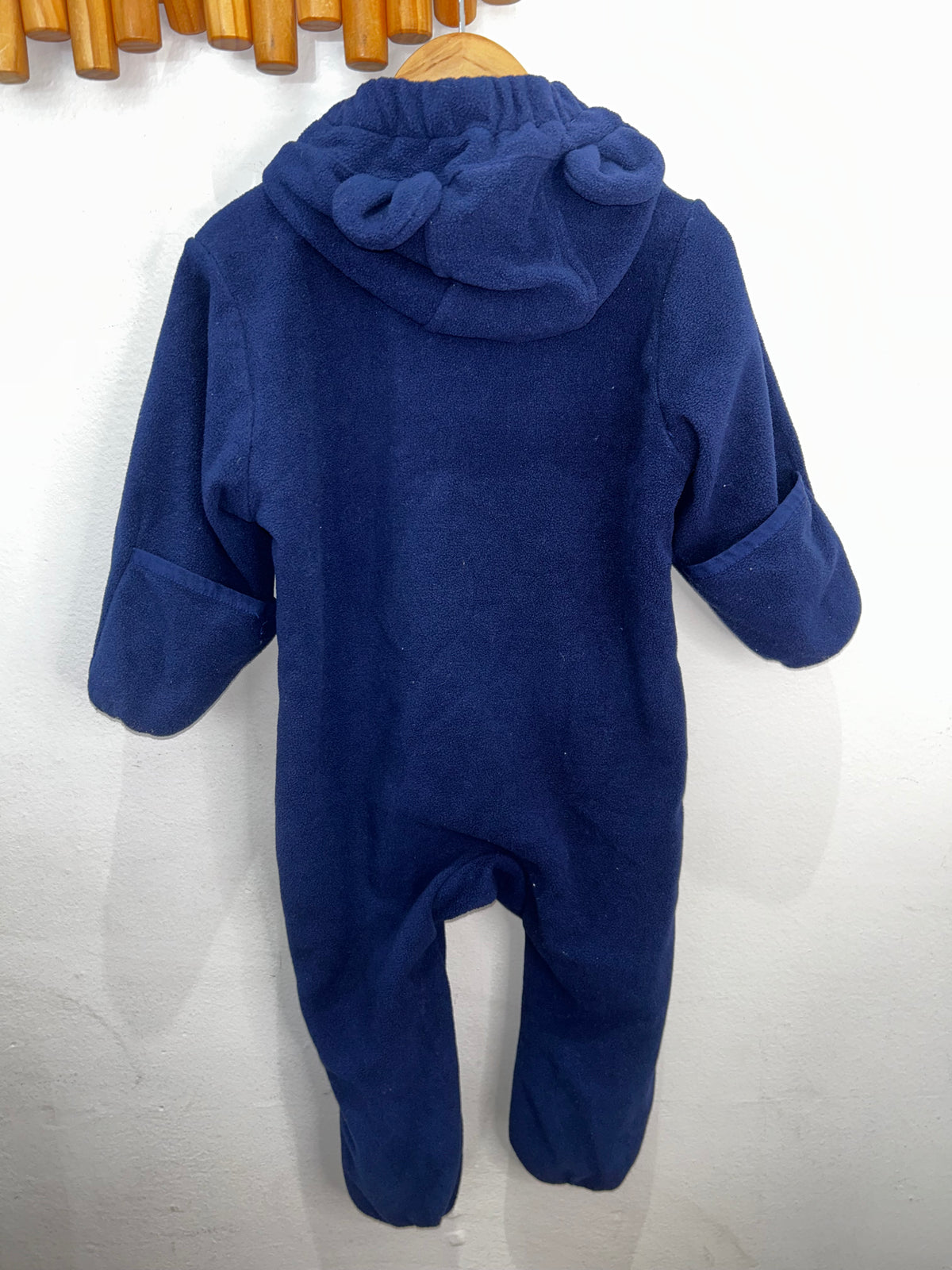 Jan and Jul navy fleece bunting 12-18m