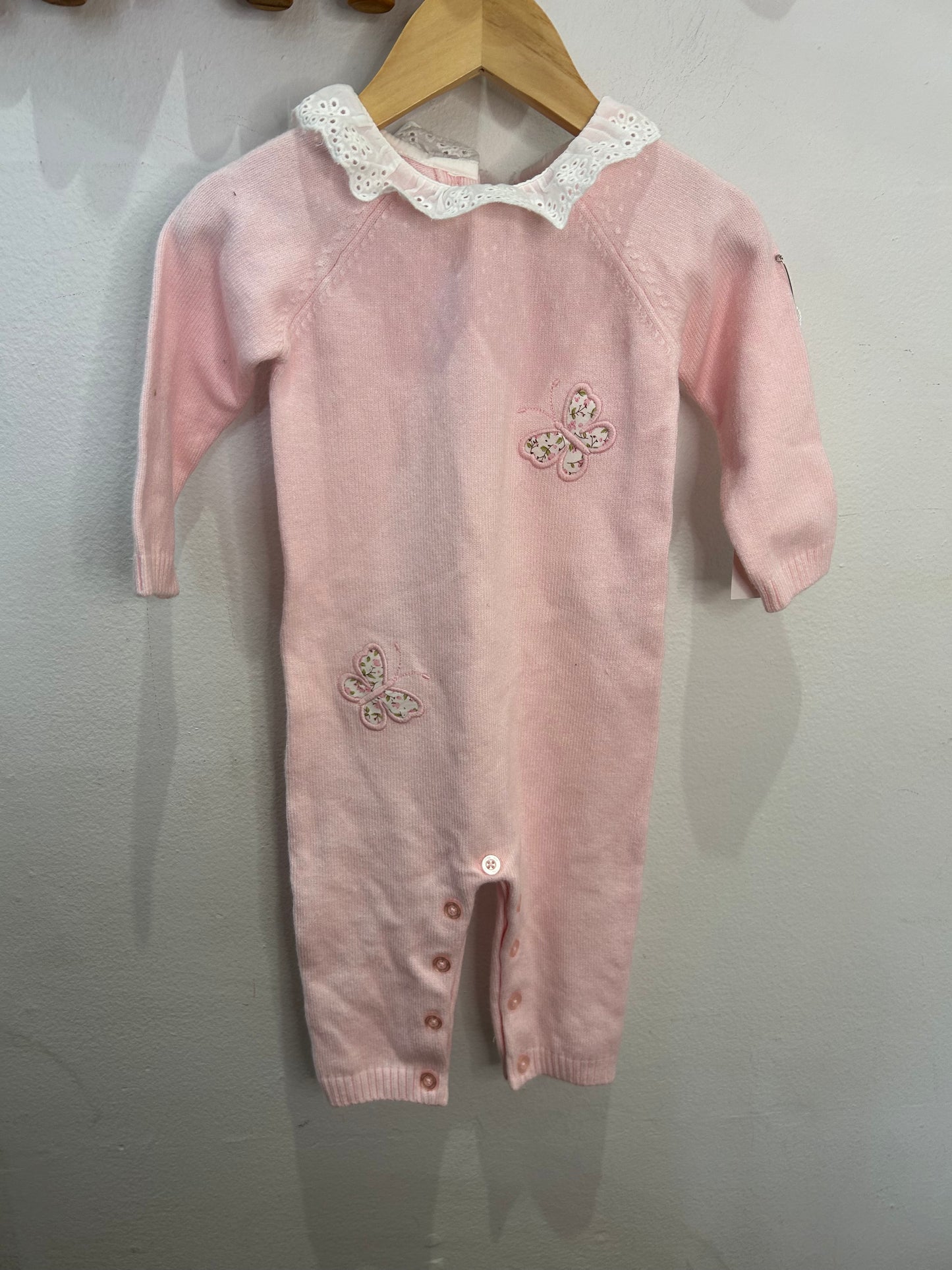 Pink sweater romper 9-12m NEW