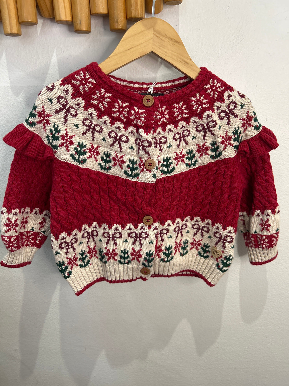 Souris Mini Christmas print sweater 12-18m