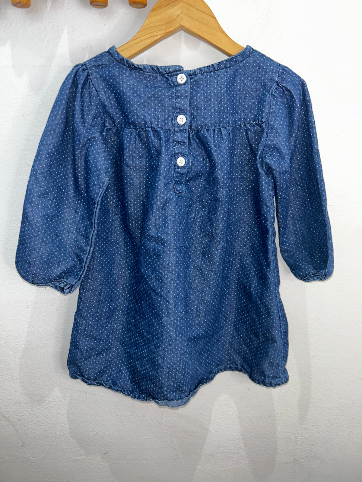 Soft blue dress with buttons-3y