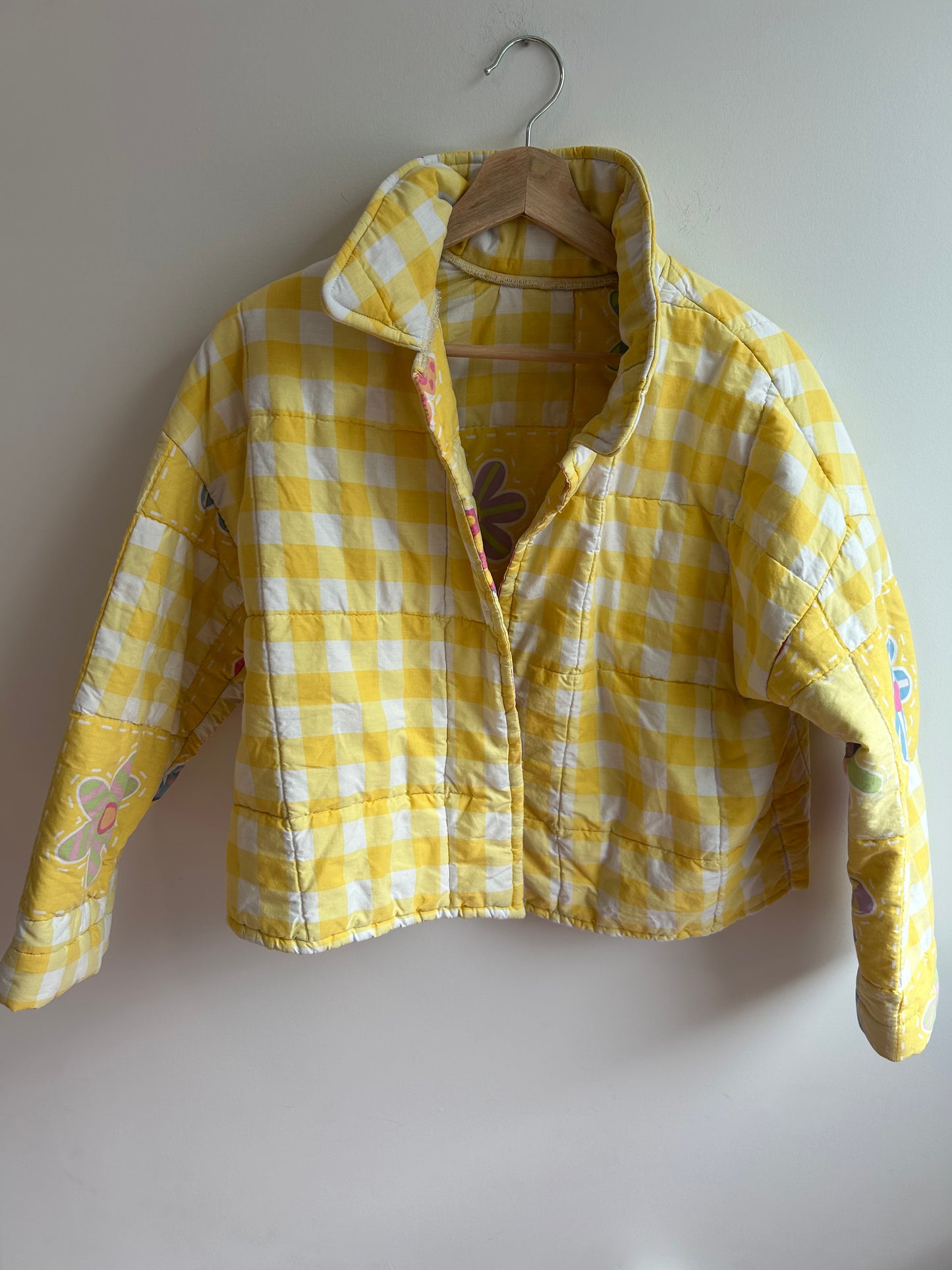 Handmade yellow quilt jacket M/L