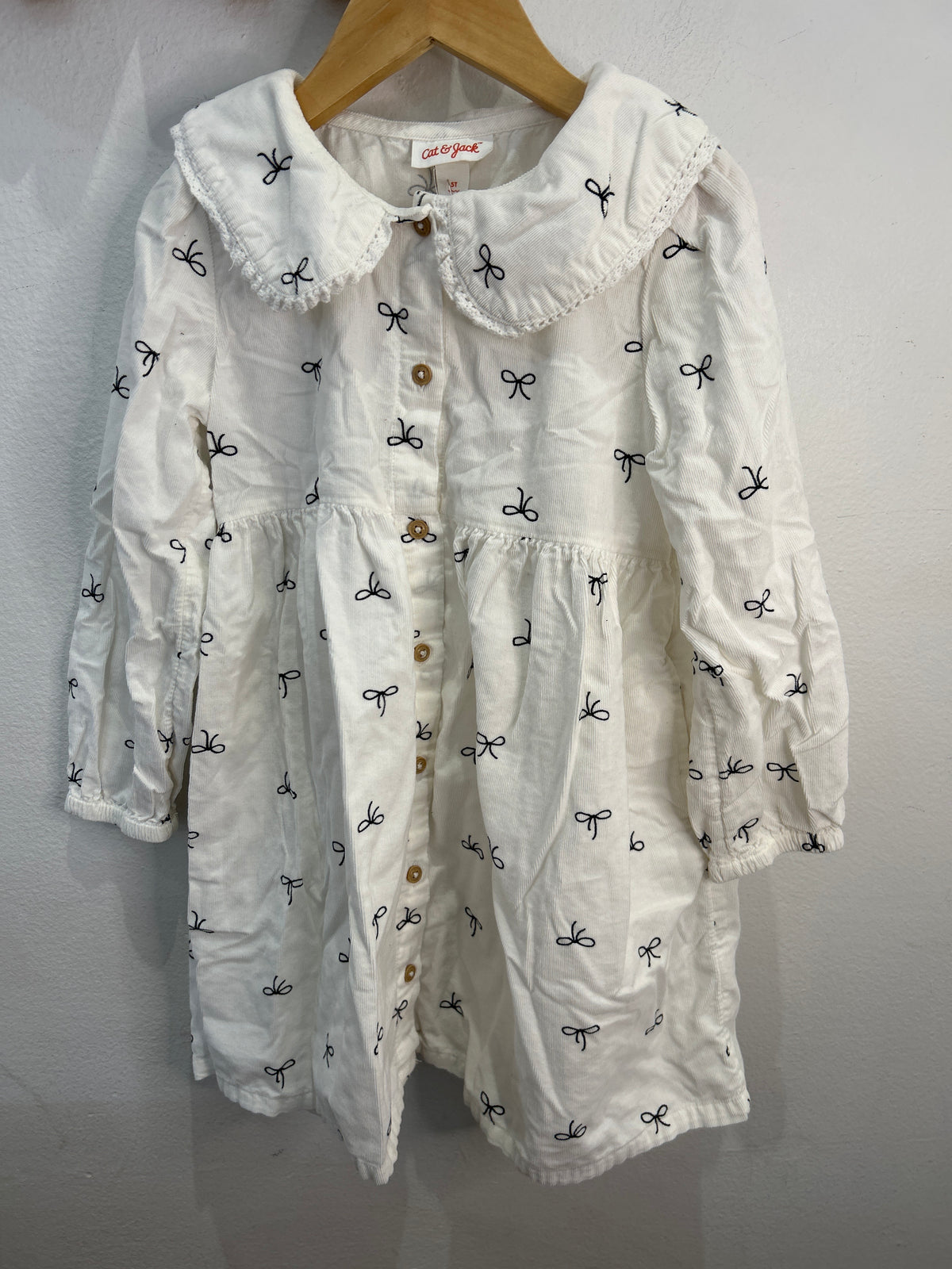 Corduroy bows dress 5y