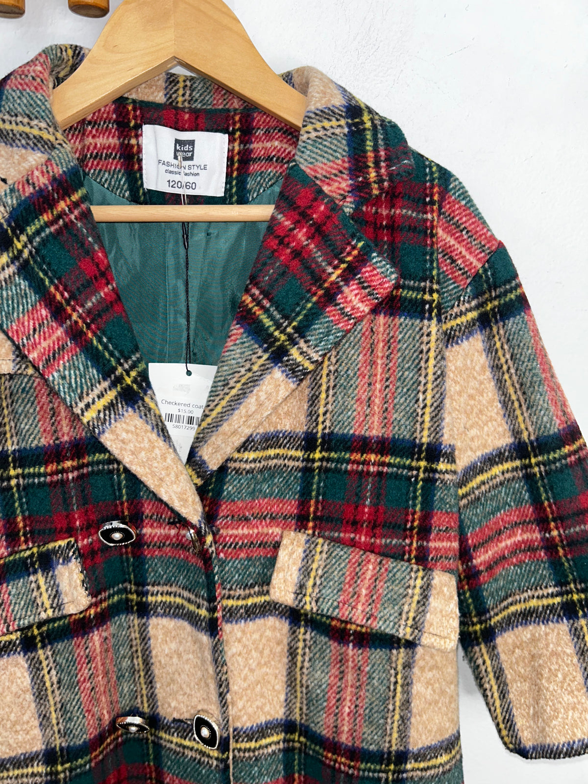 Checkered coat 6y