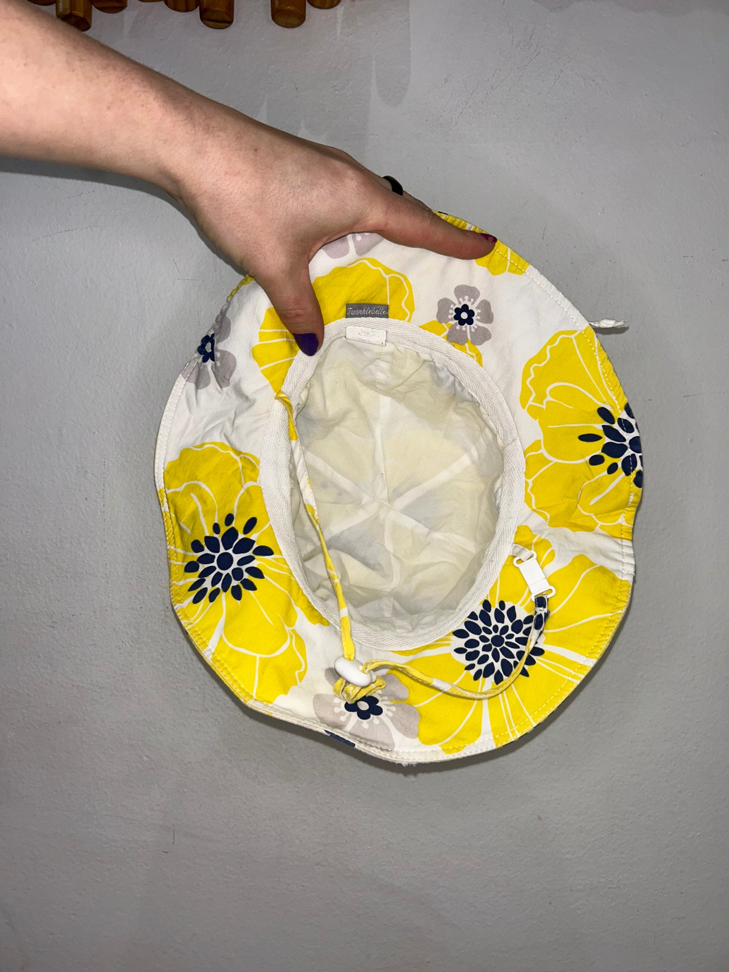 Yellow print sunhat 7-9y