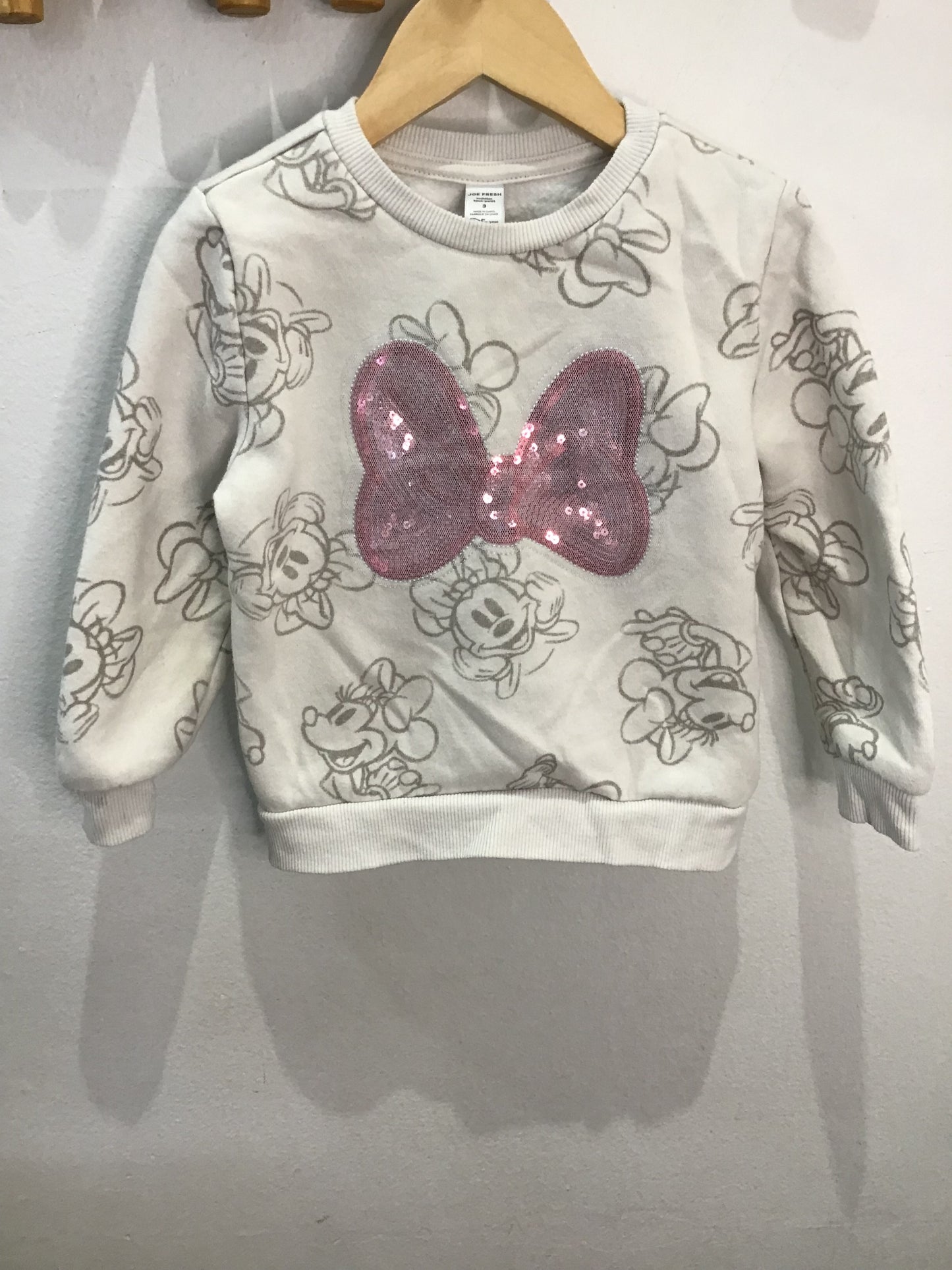 Minnie sparkly bow pullover 3y