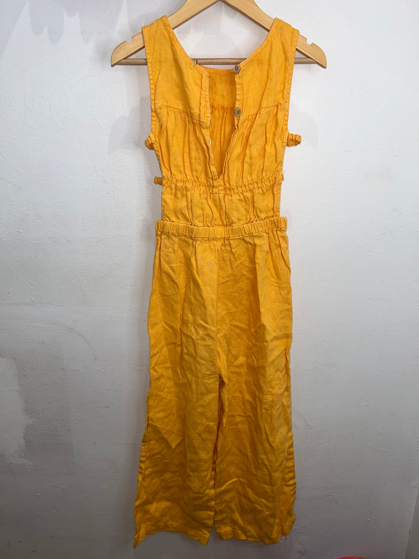 Orange linen romper 10y
