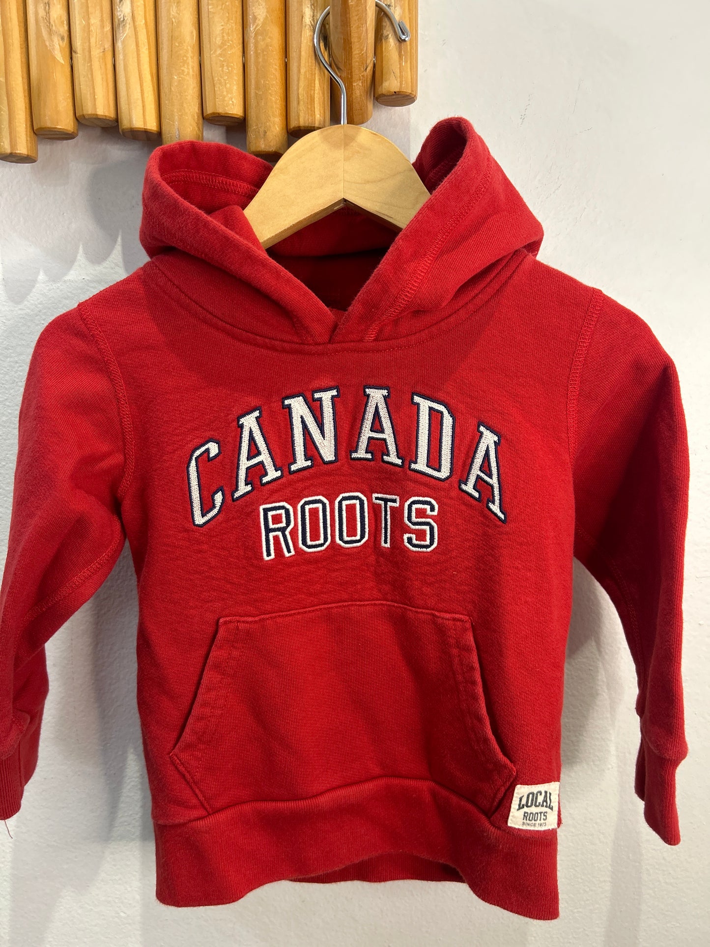 Roots red hoodie 2y