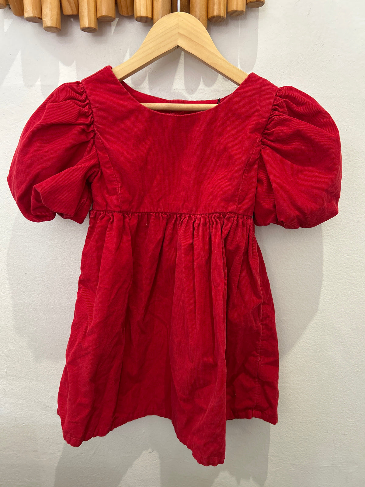 Red corduroy dress 4-5y