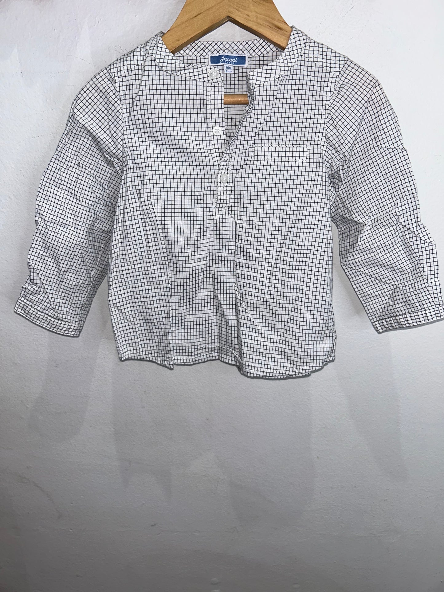Checkered quarter button shirt 18m