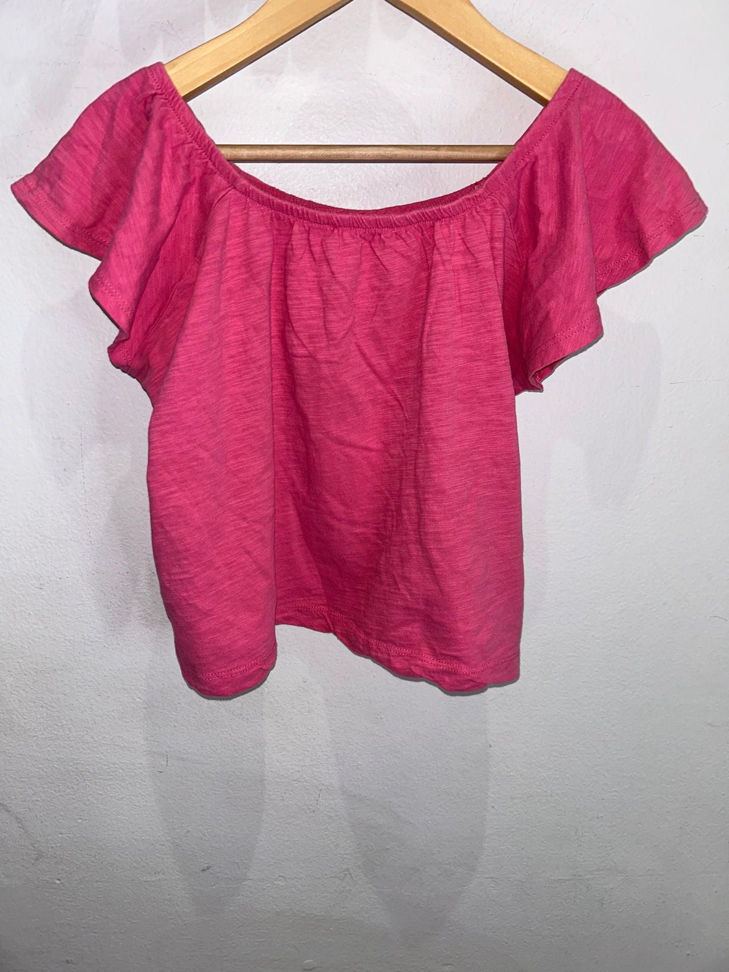 Pink square neck tee 8y