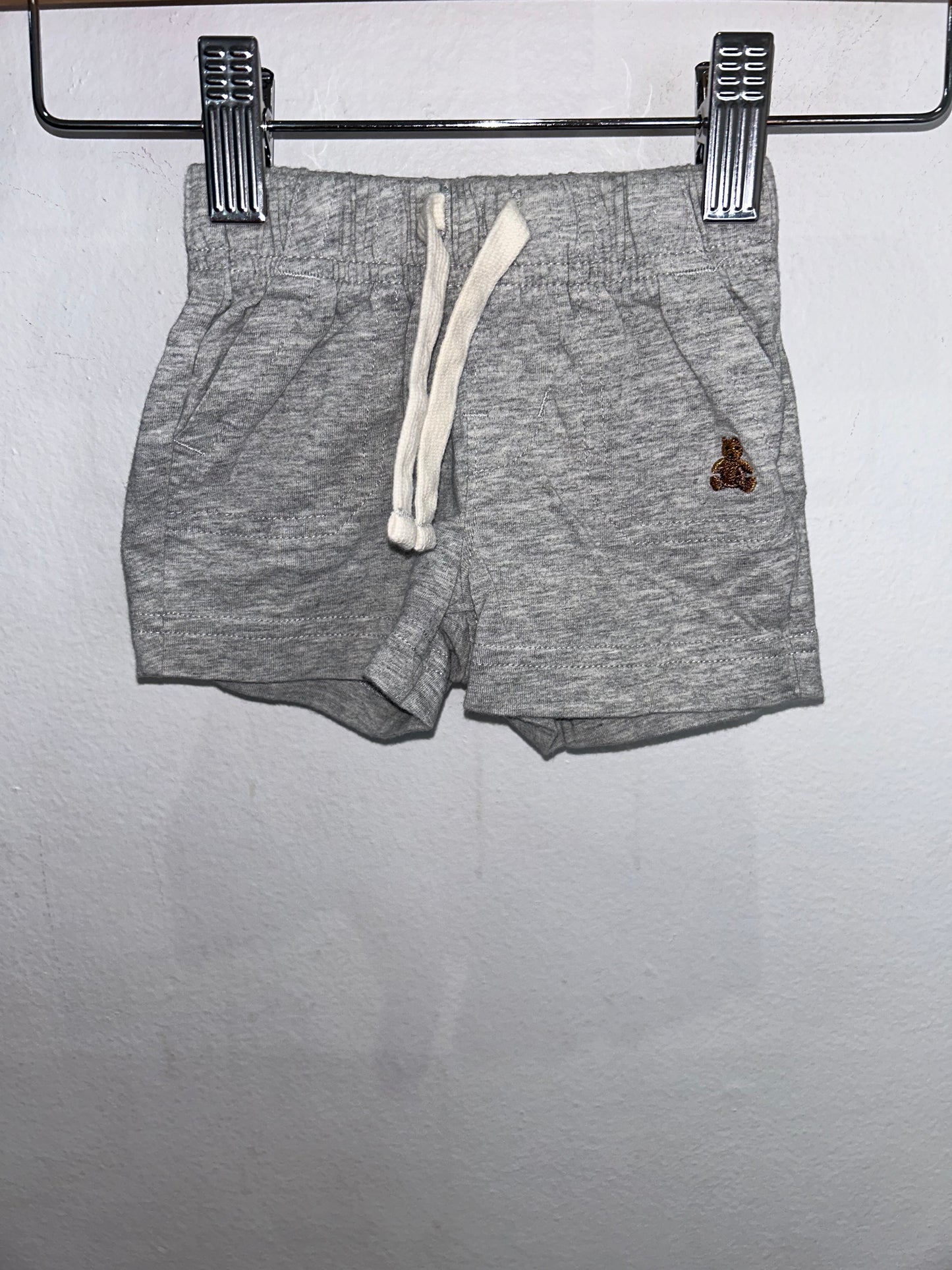 Grey cotton shorts 0-3m