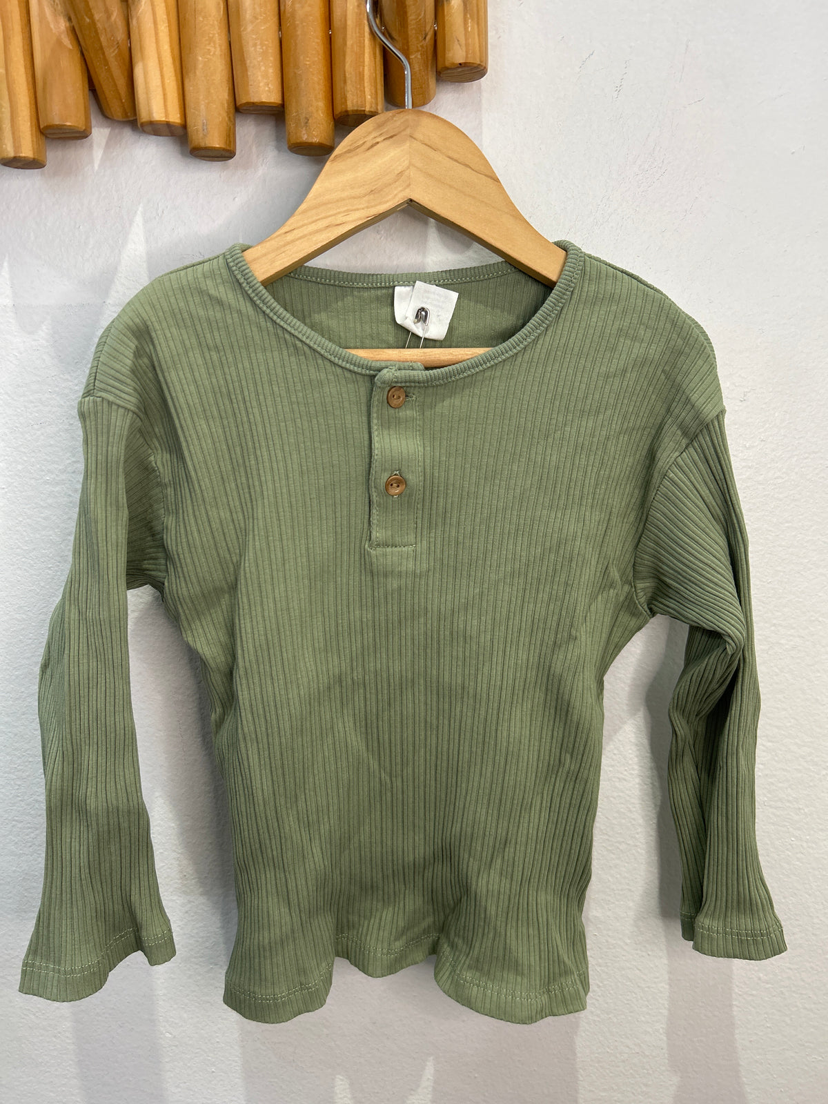 Green textured henley 18-24m