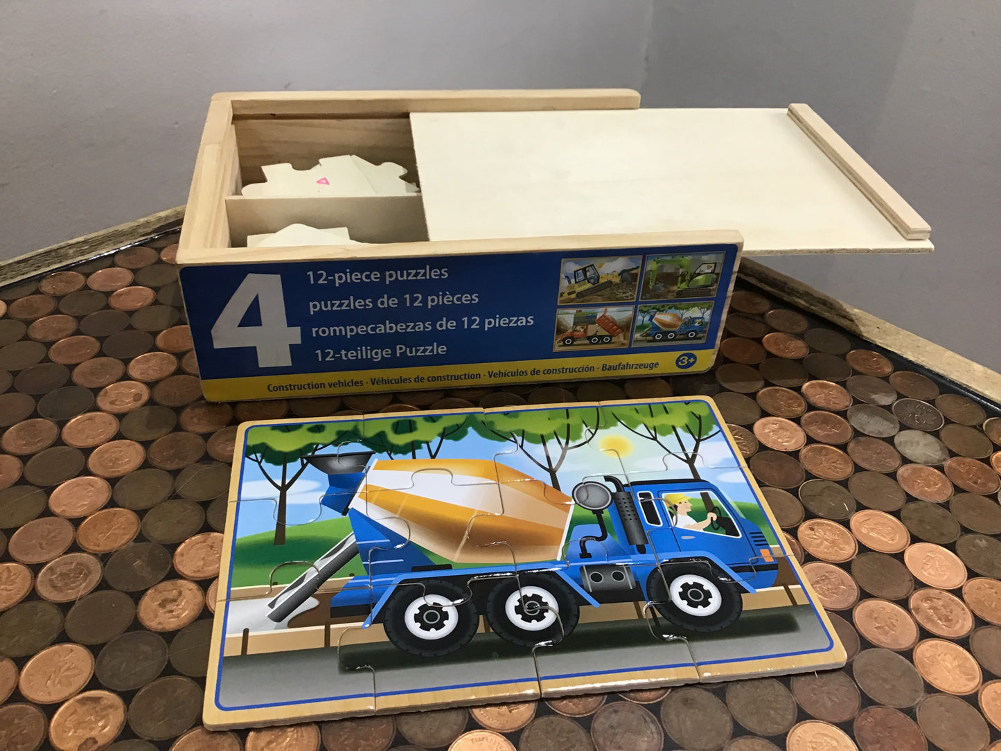 Melissa & Doug - construction cars wooden puzzle x 4