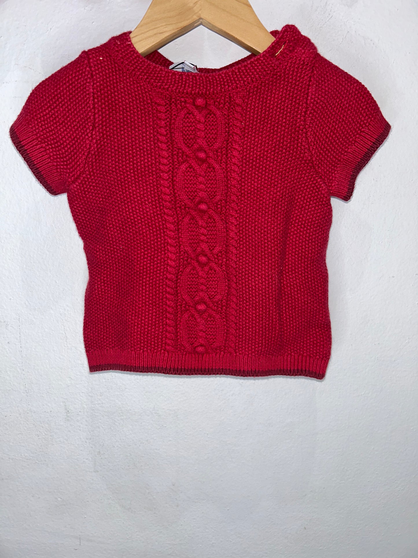 Red short sleeve sweater 18m