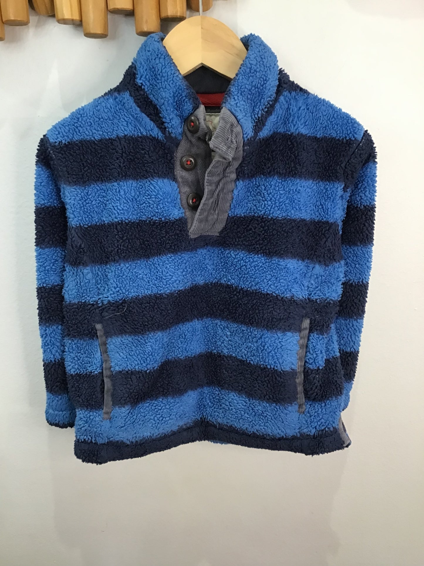Mini Boden blue fleece quarter-zip 18-24m