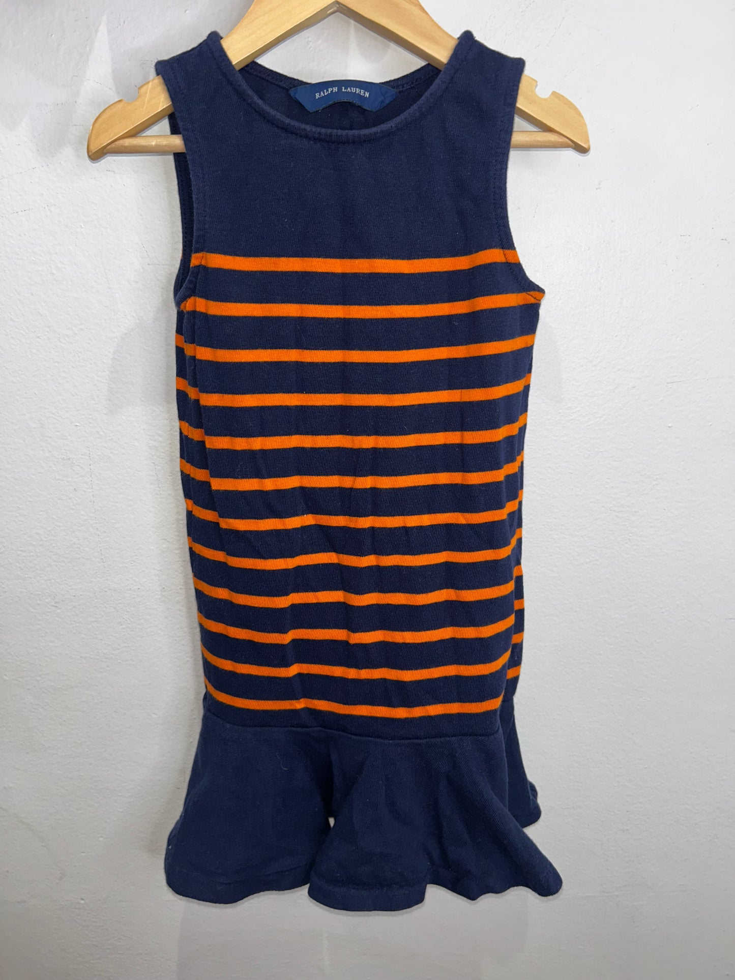 Orange stripe dress 5y