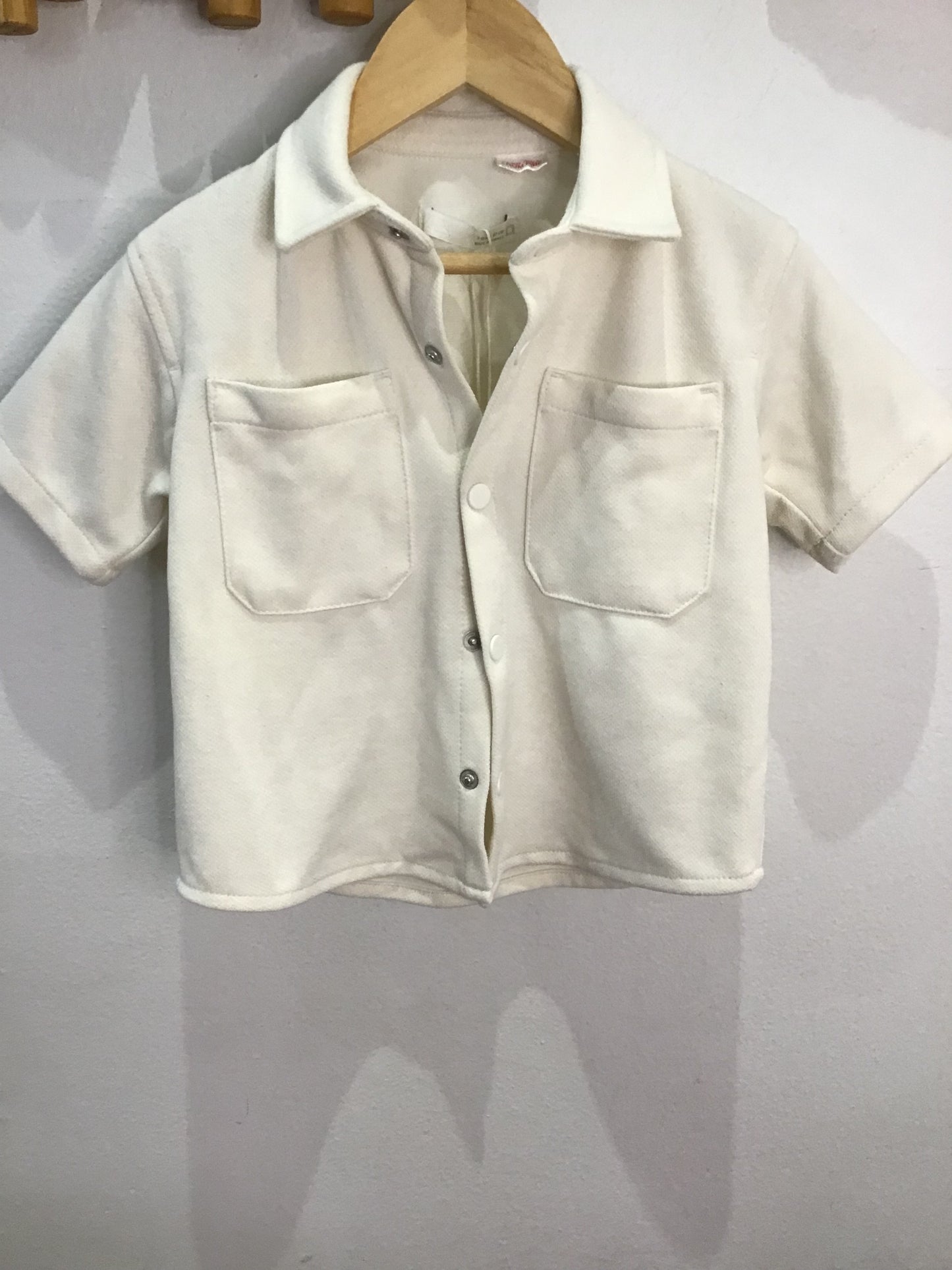 Cream textured shirt 2y NEW