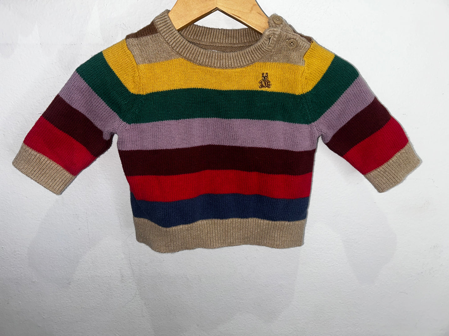 Light brown stripe sweater 3-6m