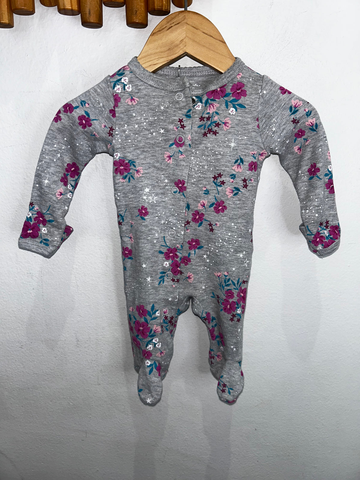 Magenta flowers sleeper - newborn