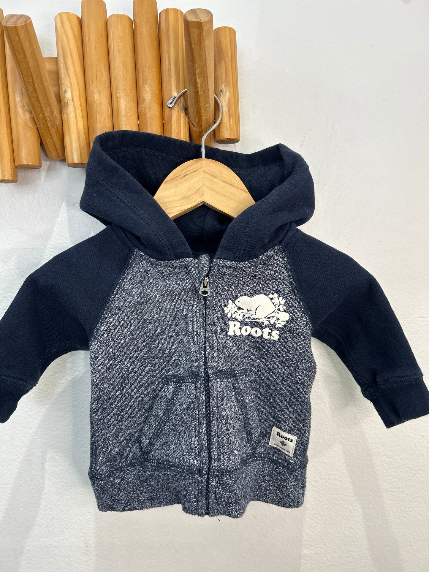 Roots blue melange sweatshirt 0-3m