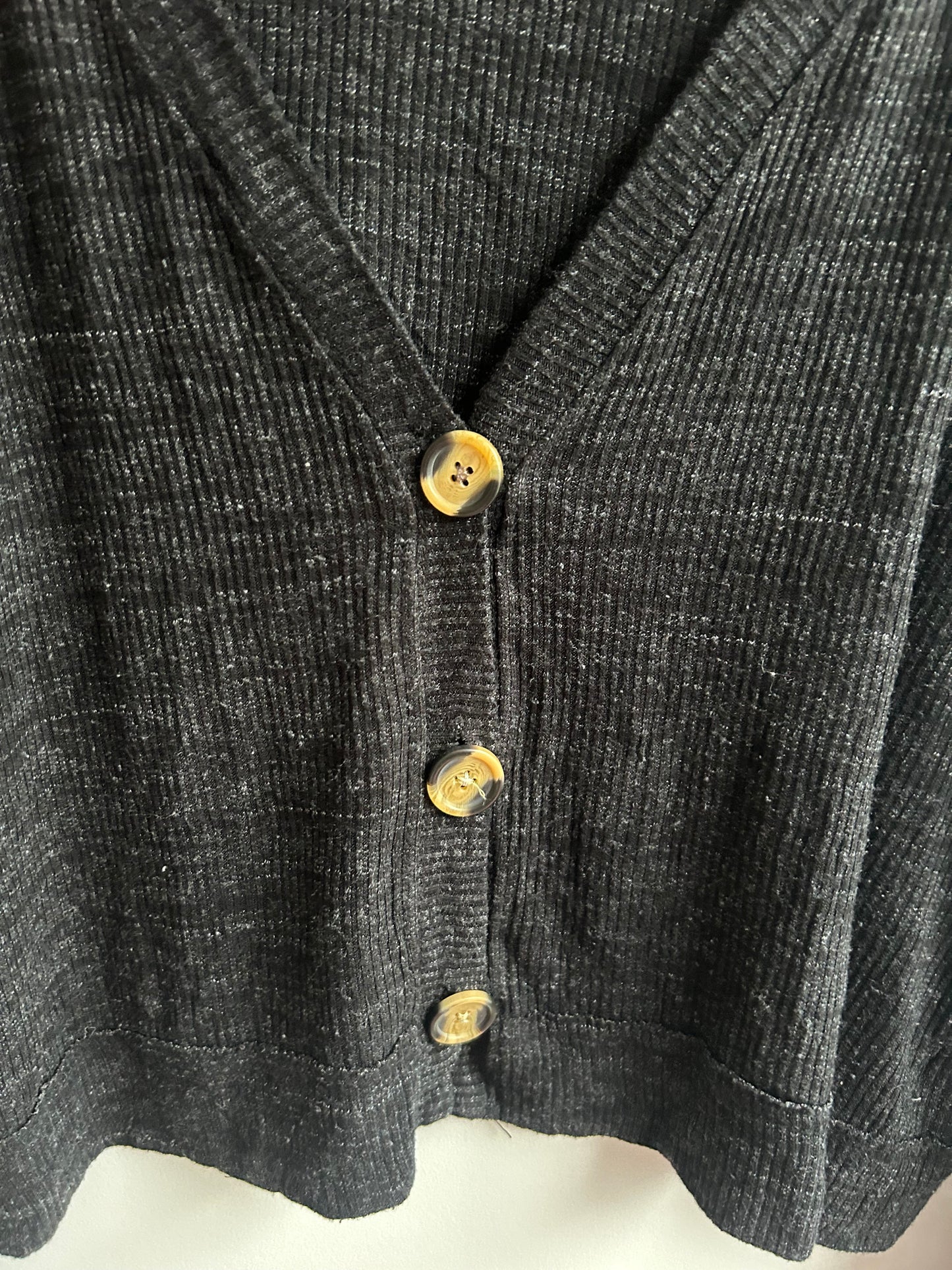Black ribbed oversized cardigan M