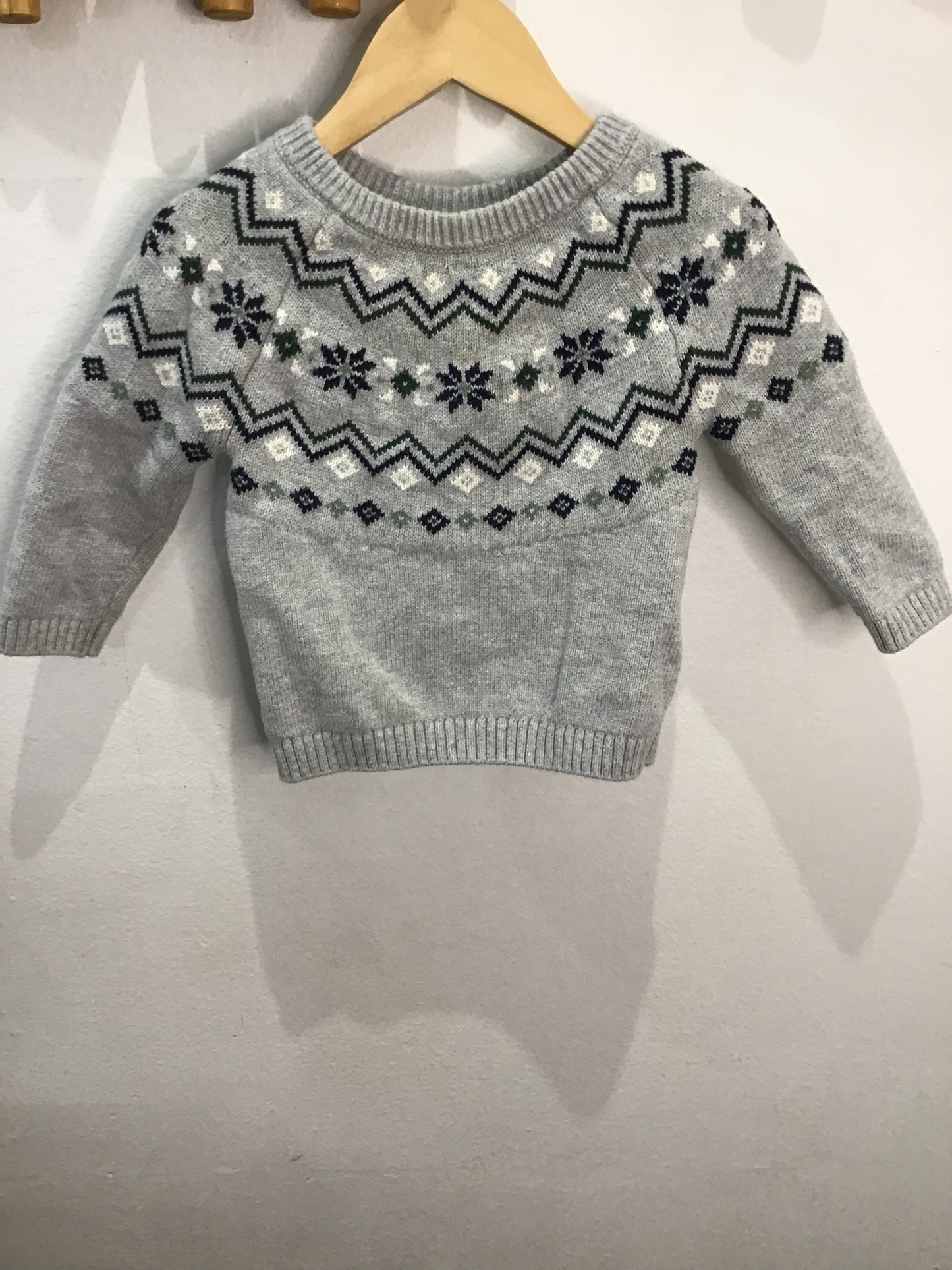Grey winter print sweater 18m