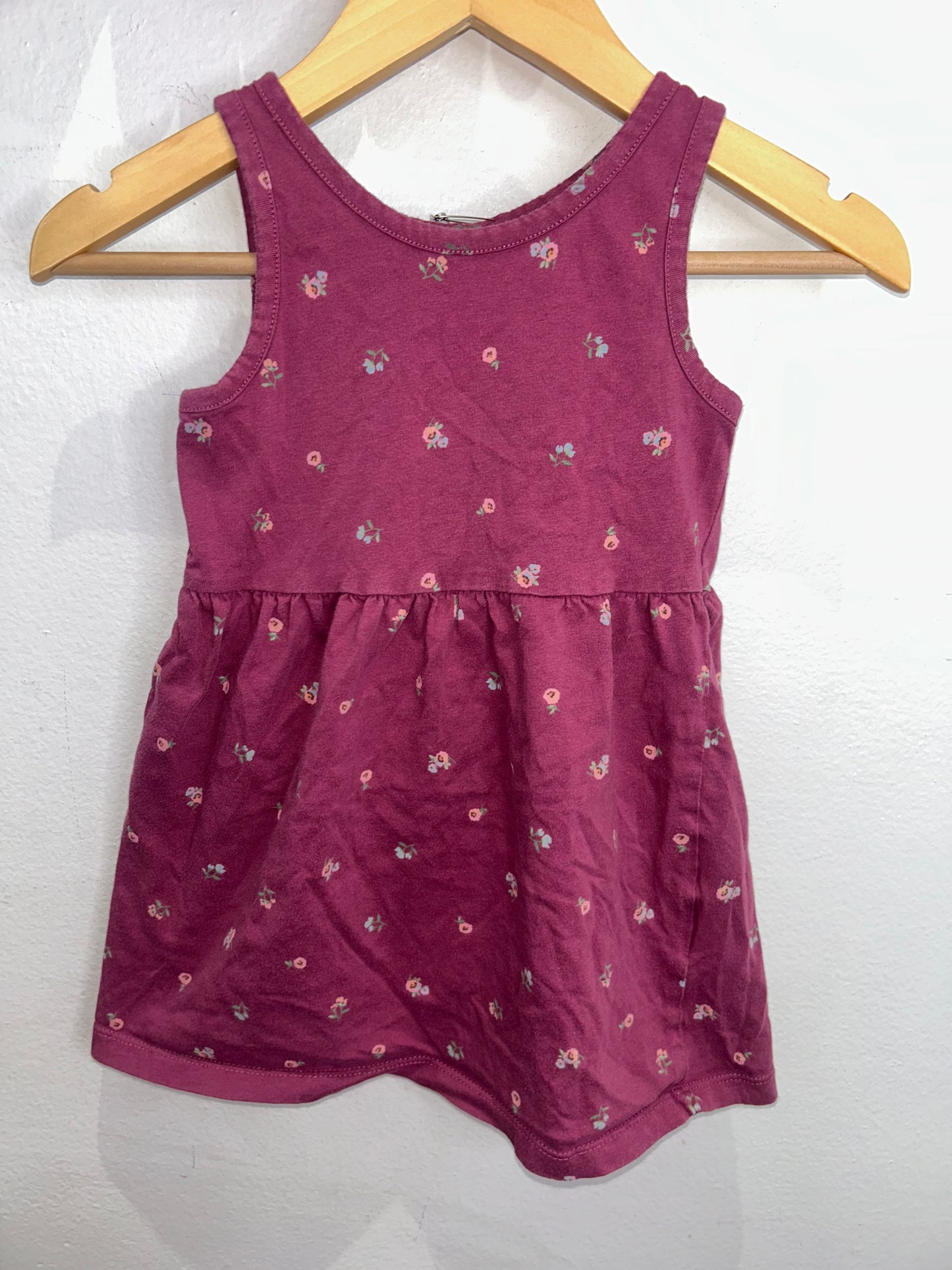 Magenta floral dress 18-24m