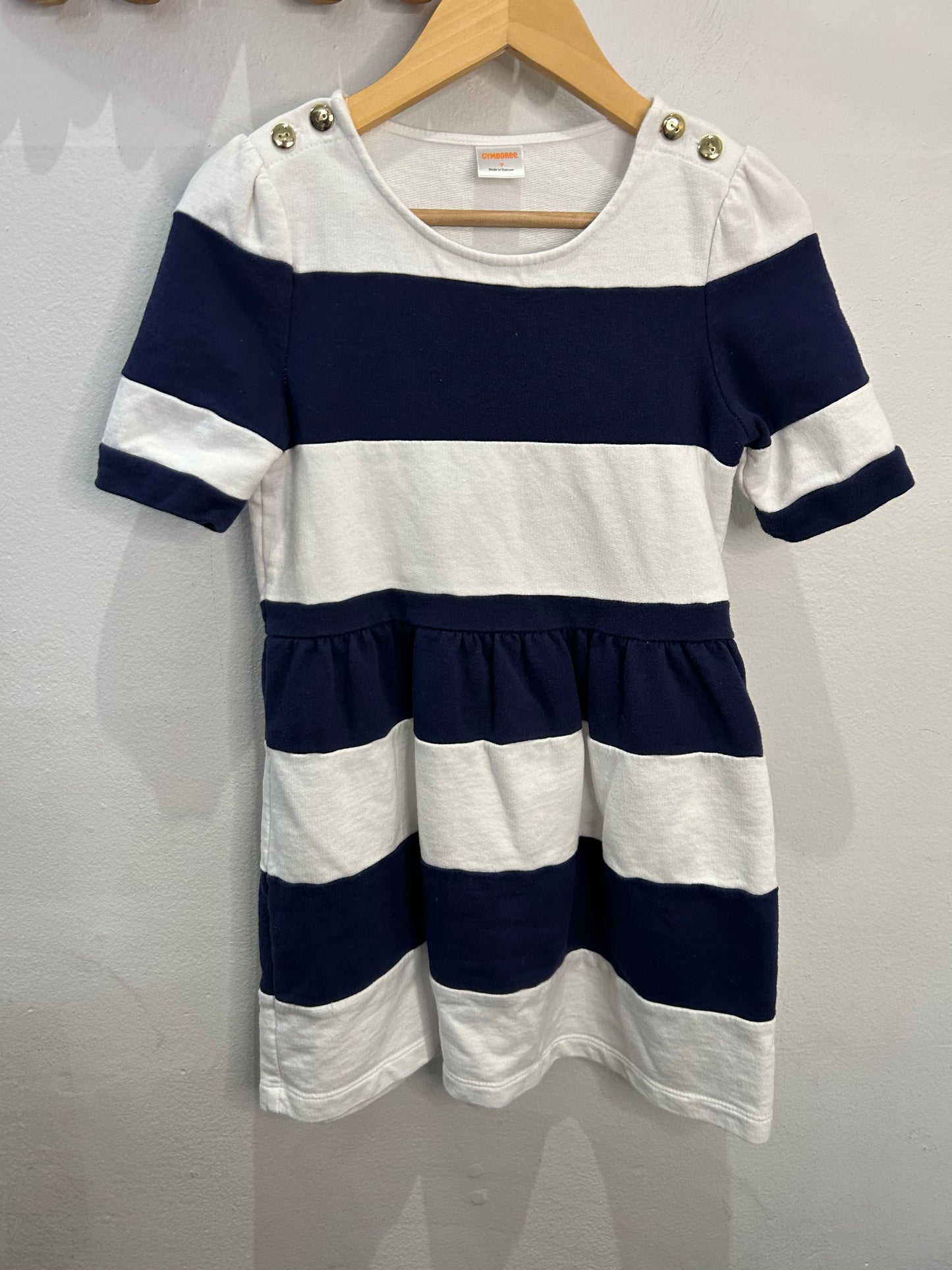 Navy stripe dress 7y