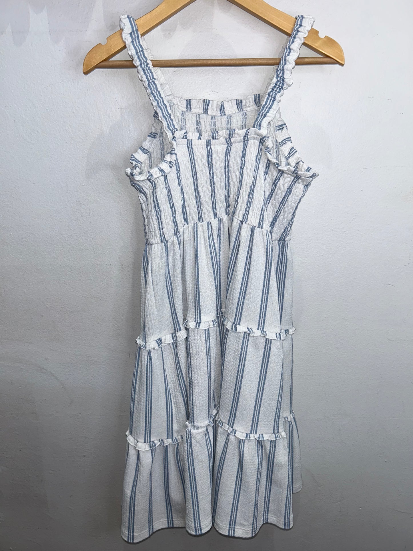 Blue stripes textured dress 9y